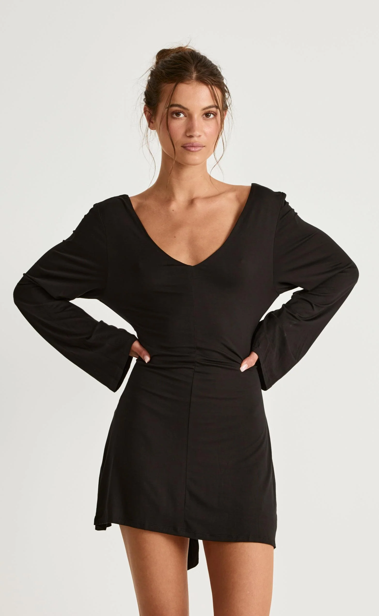 Harlow Mini Dress (Black) - Image 3