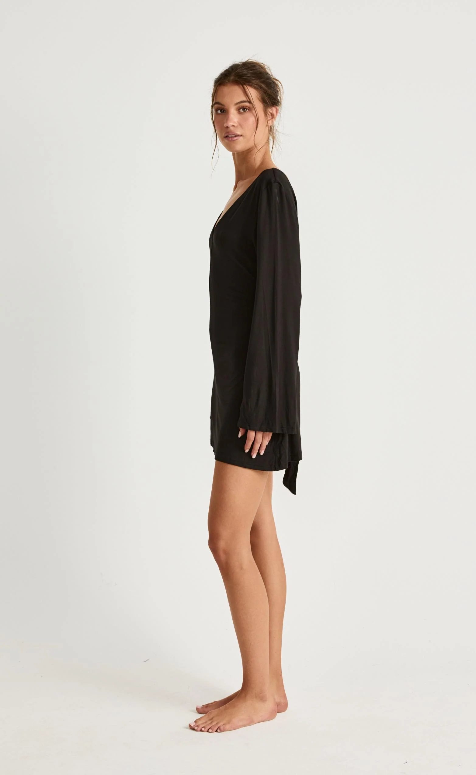 Harlow Mini Dress (Black) - Image 4
