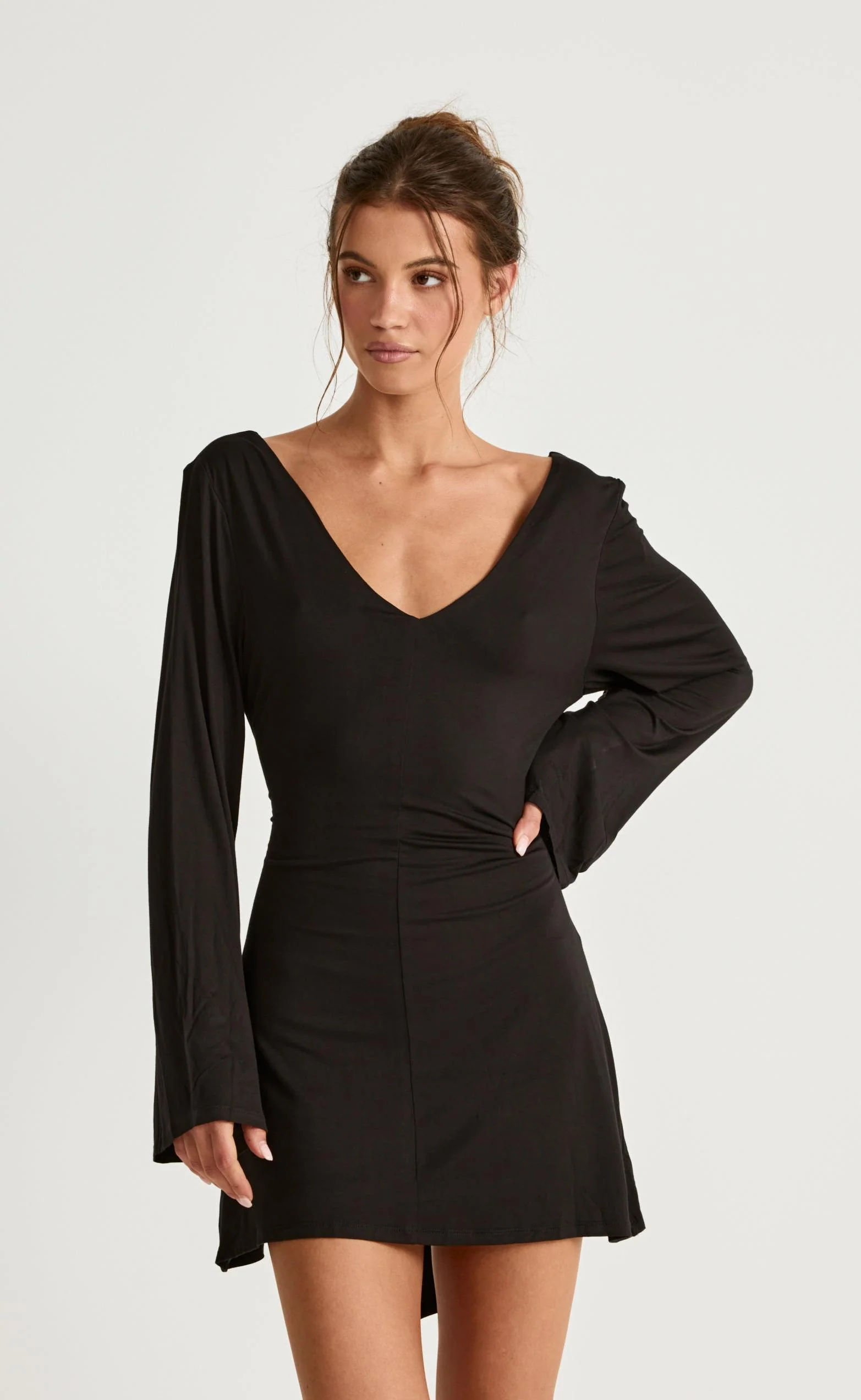 Harlow Mini Dress (Black) - Image 6