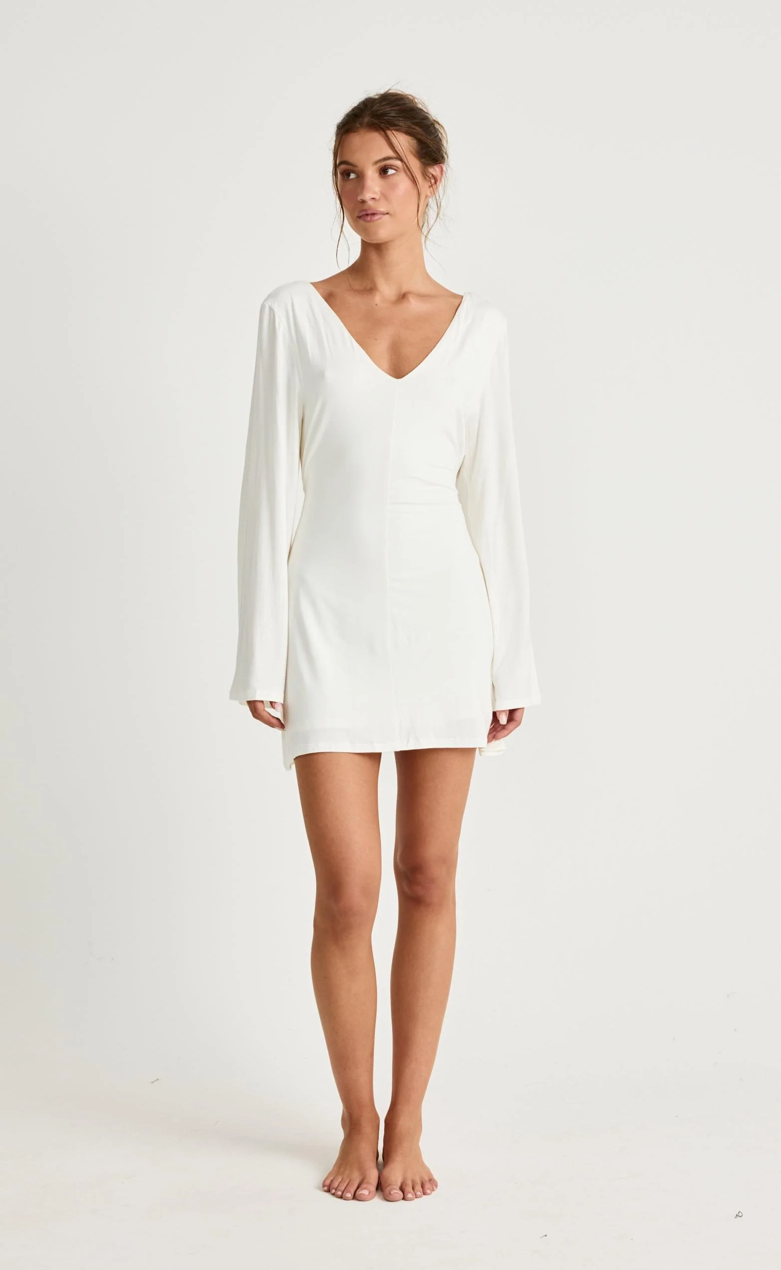 Harlow Mini Dress (Off White) - Image 4