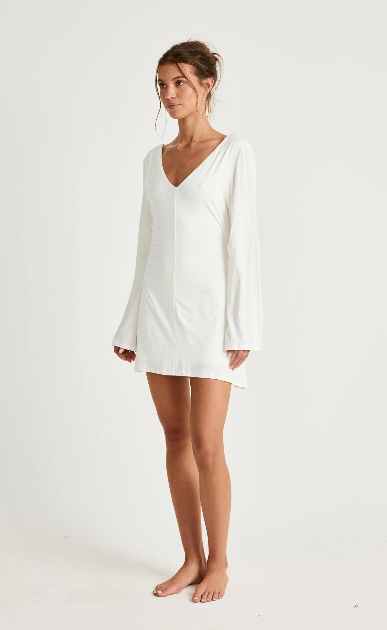 Harlow Mini Dress (Off White) - Image 5