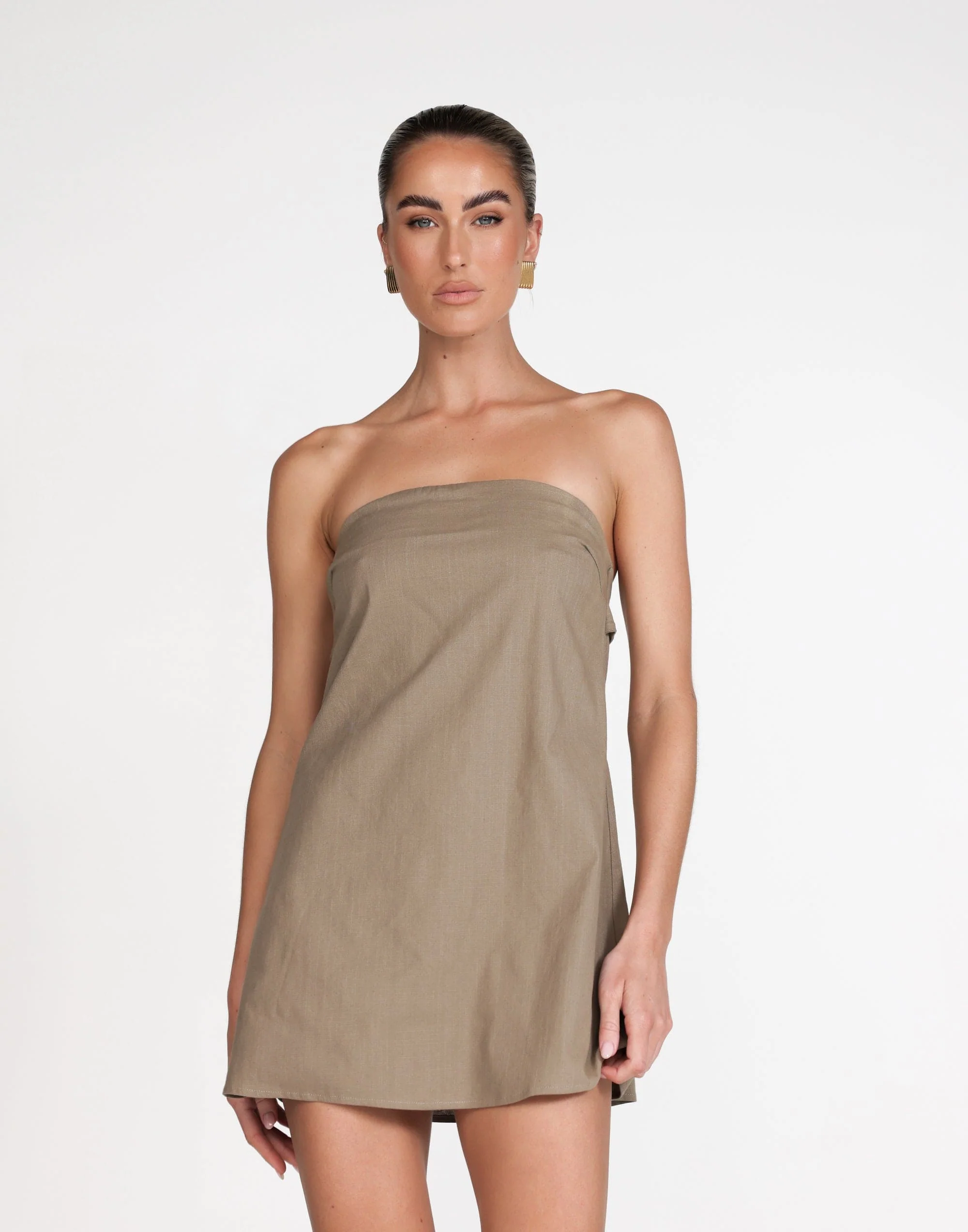 Hati Mini Dress (Mushroom) - Image 3
