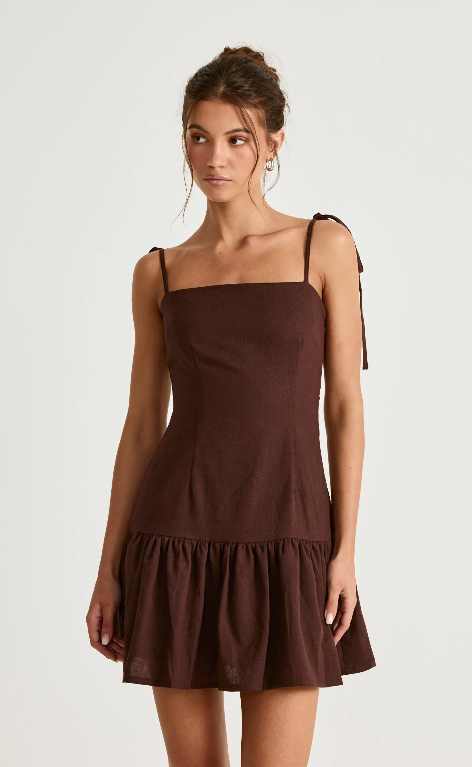 Hazel Mini Dress (Chocolate) - Image 2