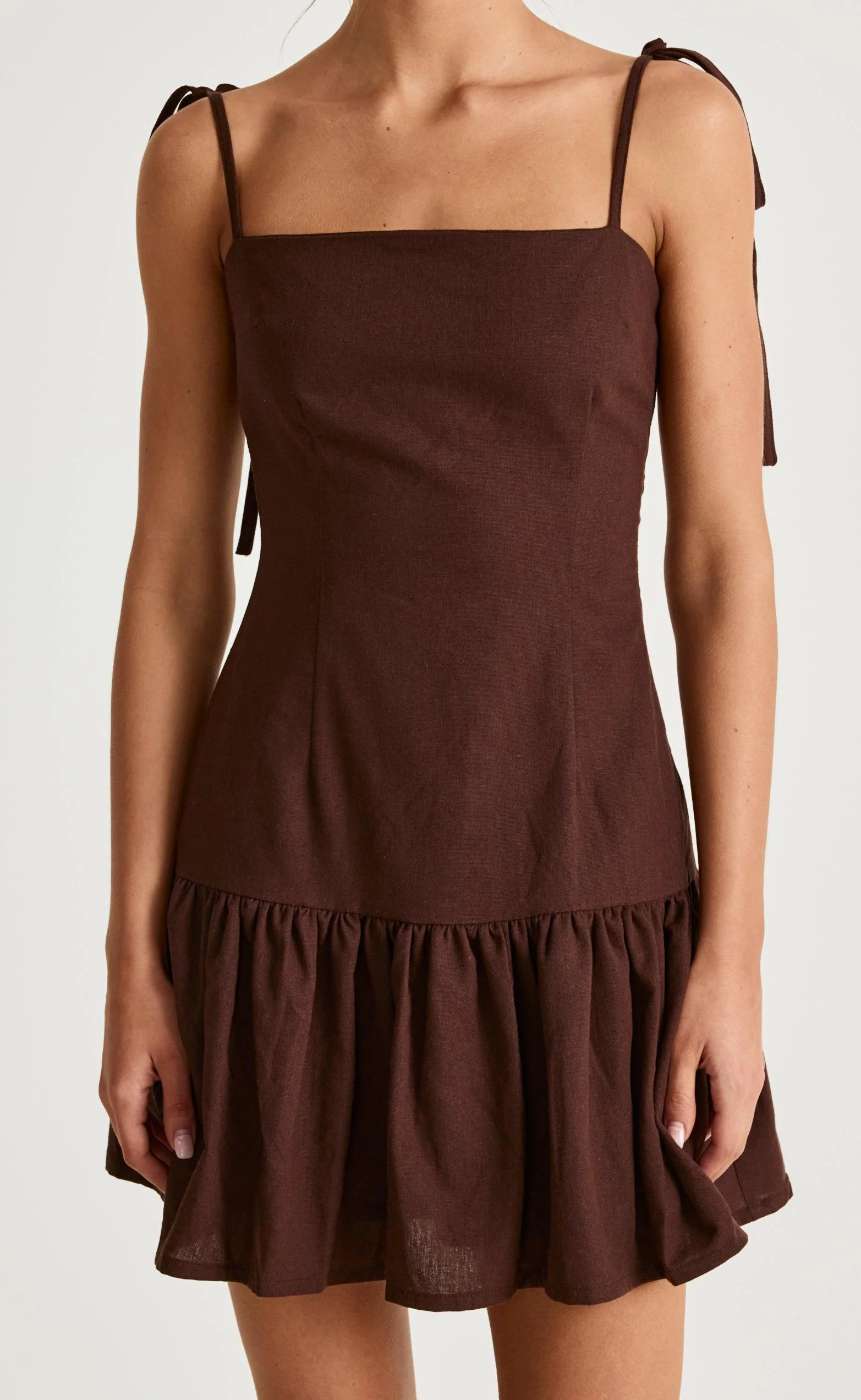 Hazel Mini Dress (Chocolate) - Image 3