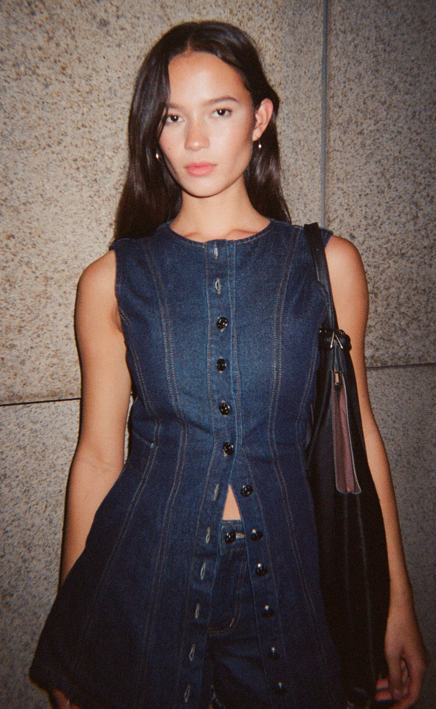 Heath Mini Dress (Navy Blue Denim) - Image 4
