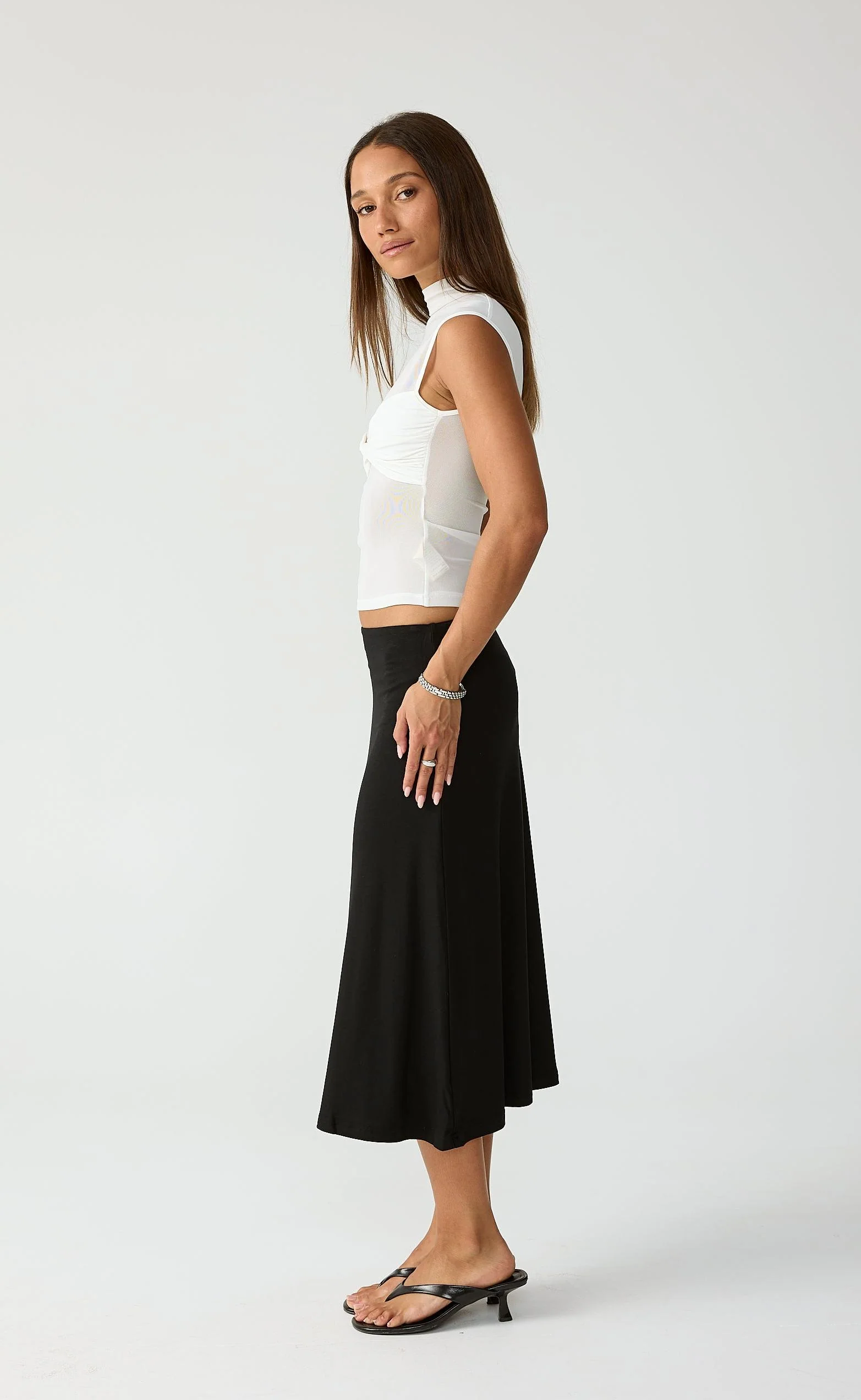 Hideaway Midi Skirt (Black) - Image 4