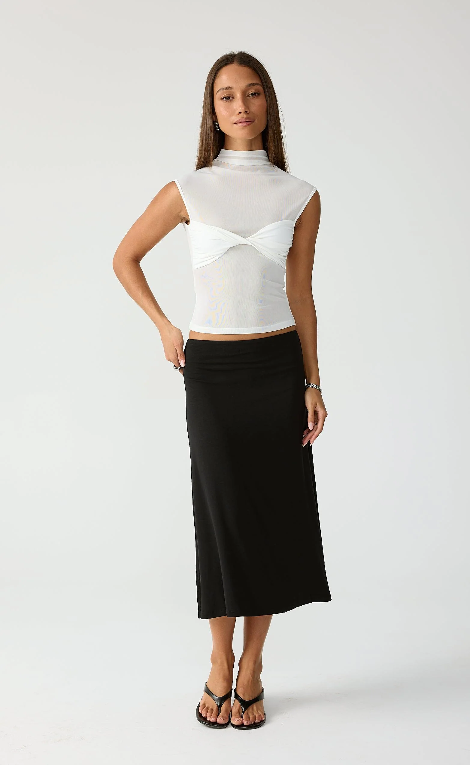Hideaway Midi Skirt (Black) - Image 7