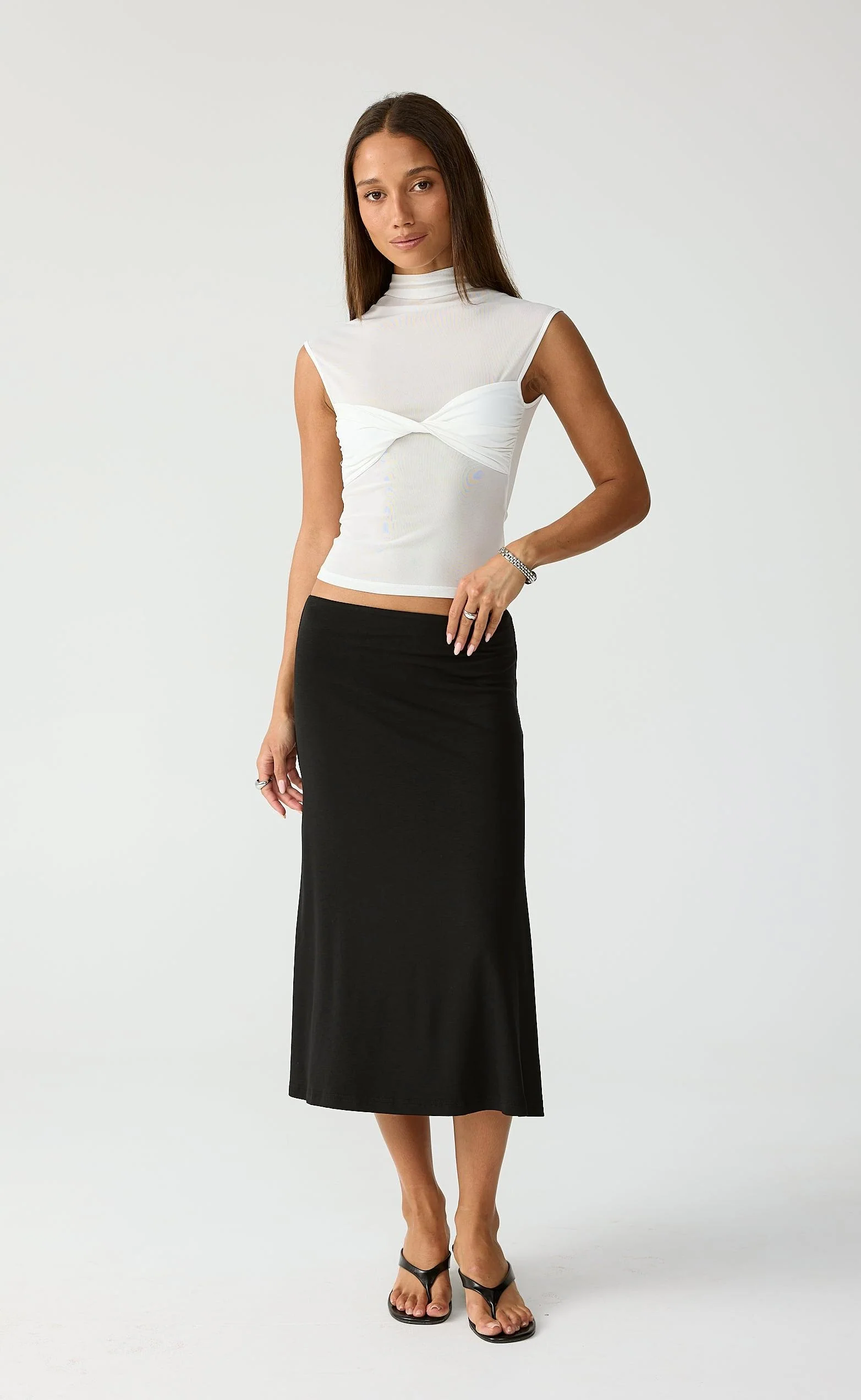 Hideaway Midi Skirt (Black) - Image 8