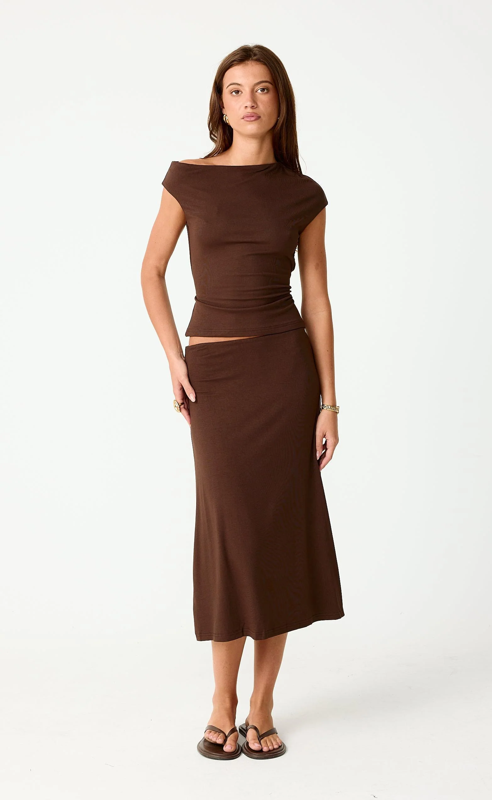 Hideaway Midi Skirt (Chocolate) - Image 5