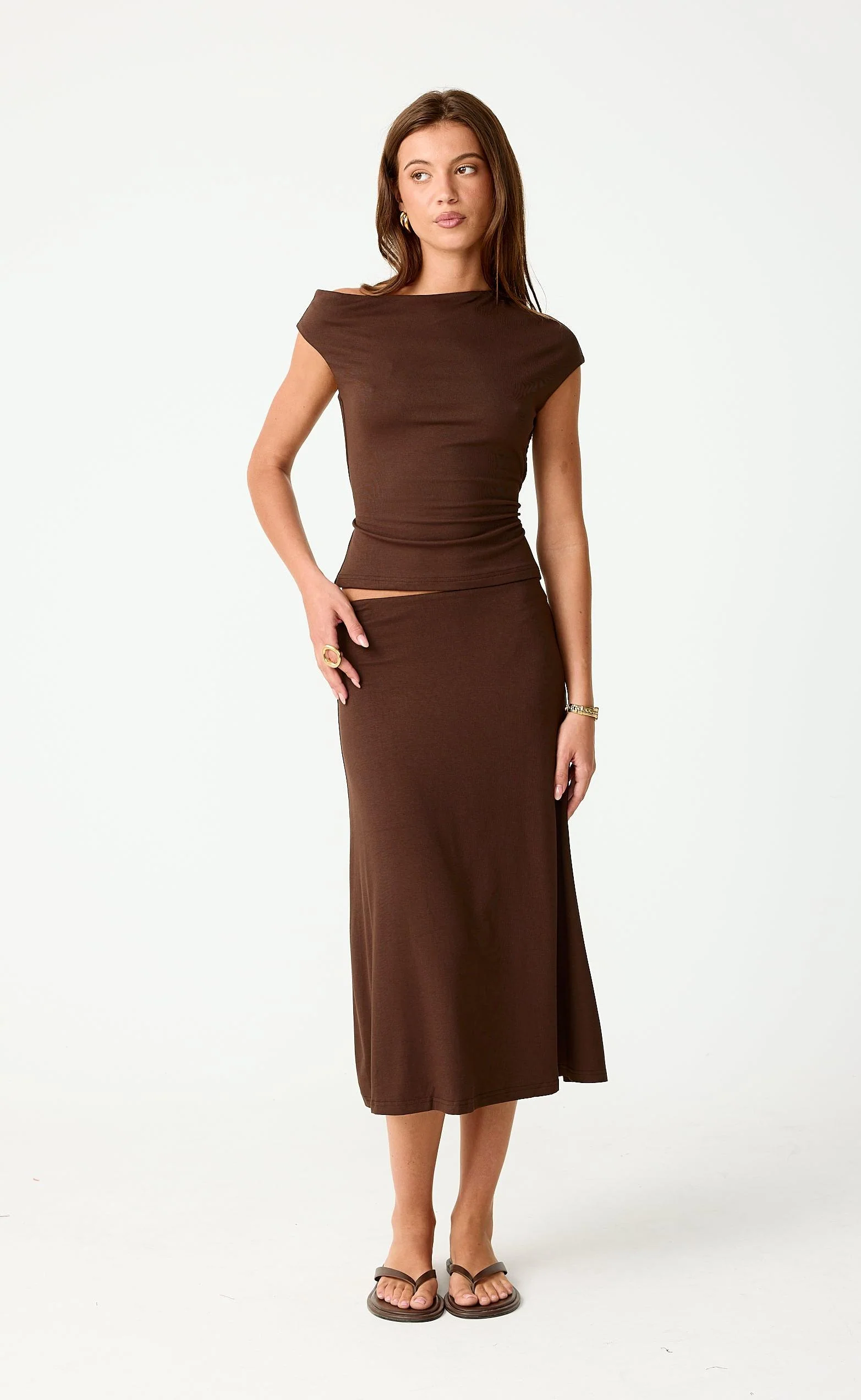 Hideaway Midi Skirt (Chocolate) - Image 6