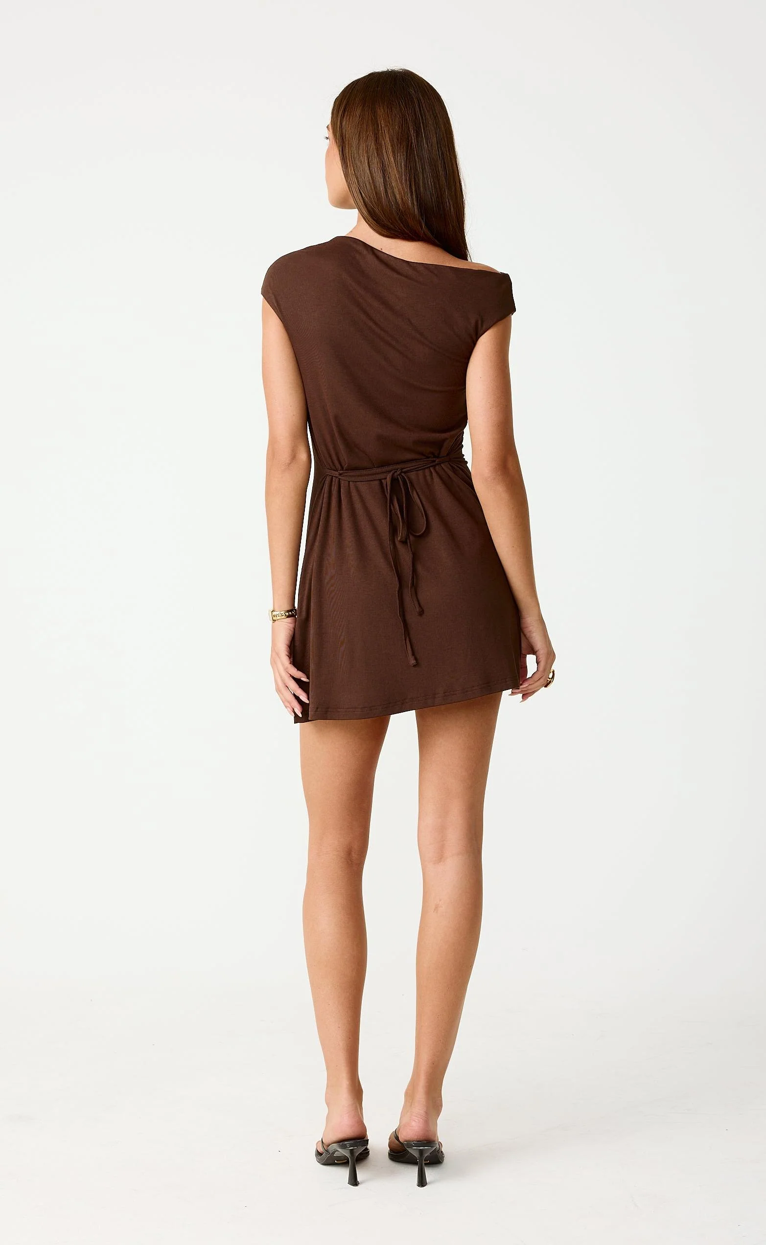 Hideaway Mini Dress (Chocolate) - Image 2