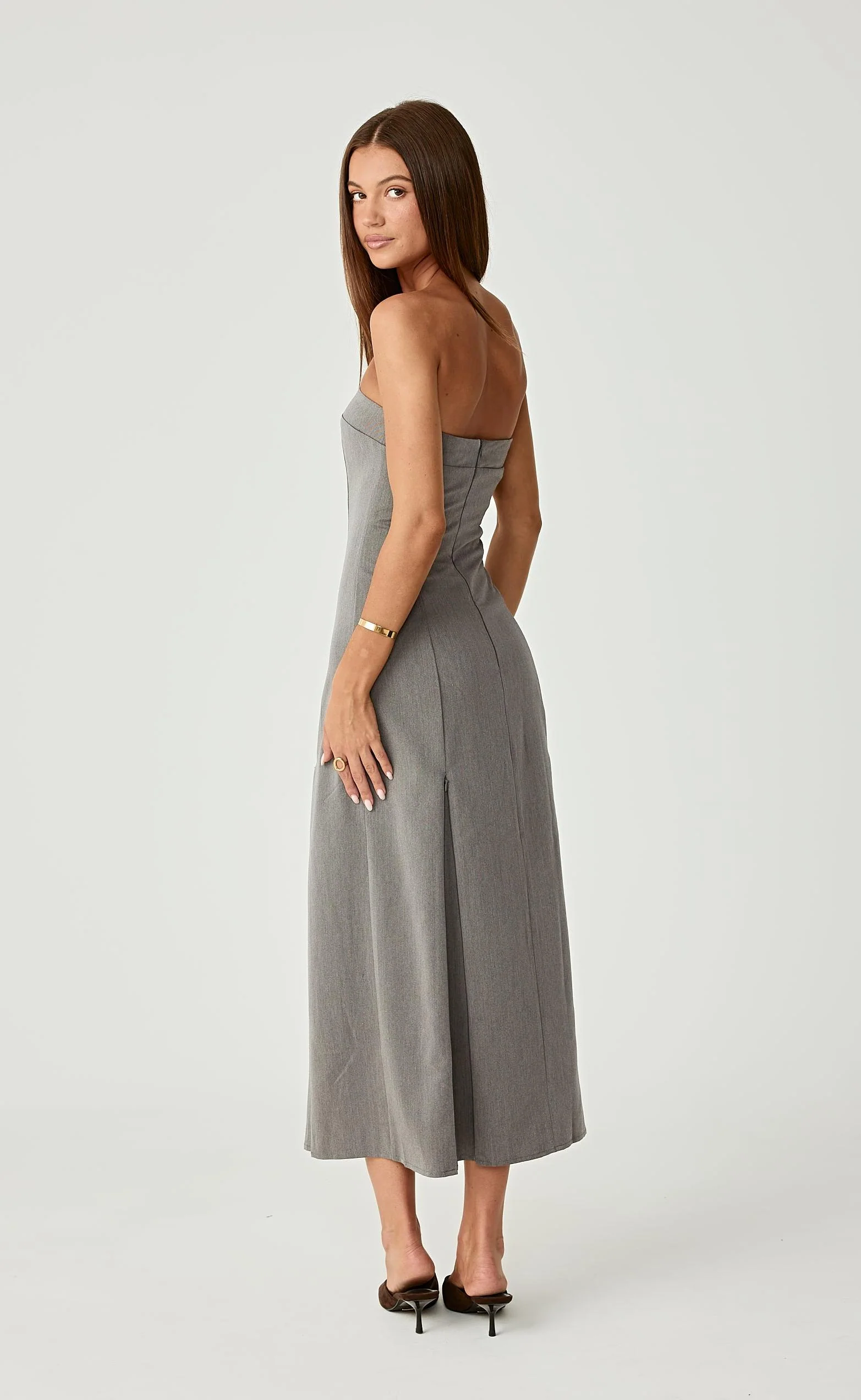 Hudson Midi Dress (Grey) - Image 3