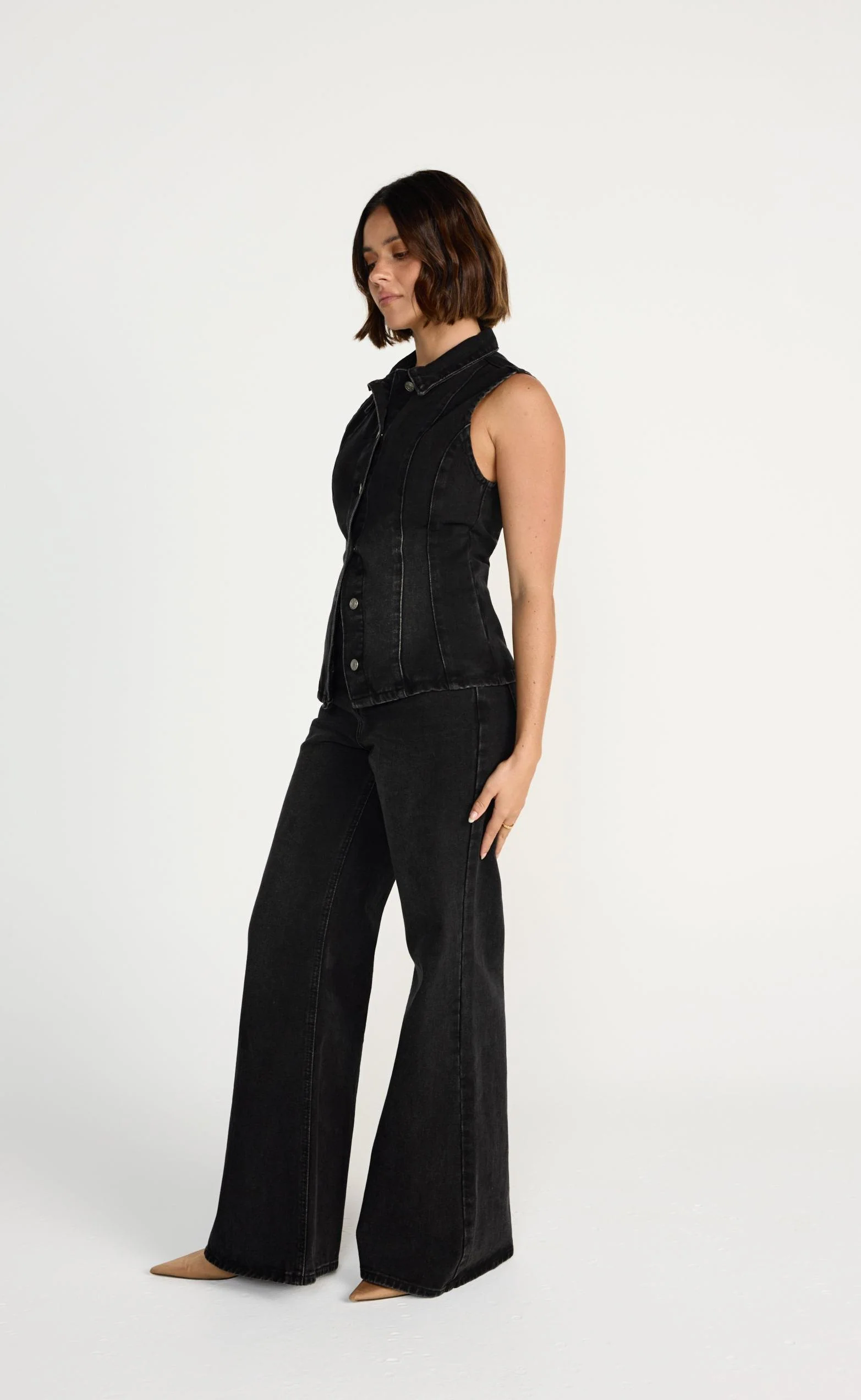 James Denim Vest (Black Faded) - Image 4