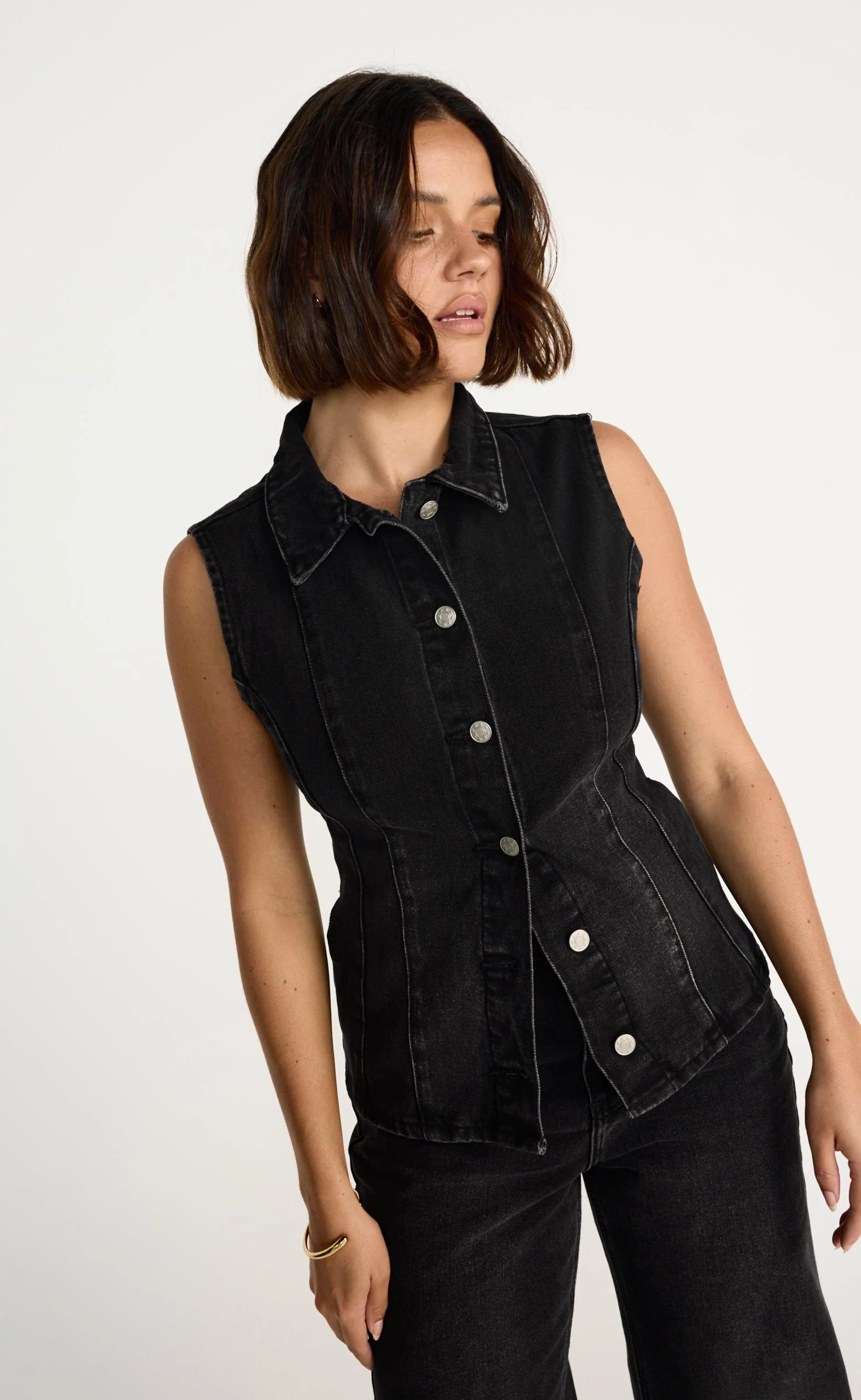 James Denim Vest (Black Faded) - Image 6