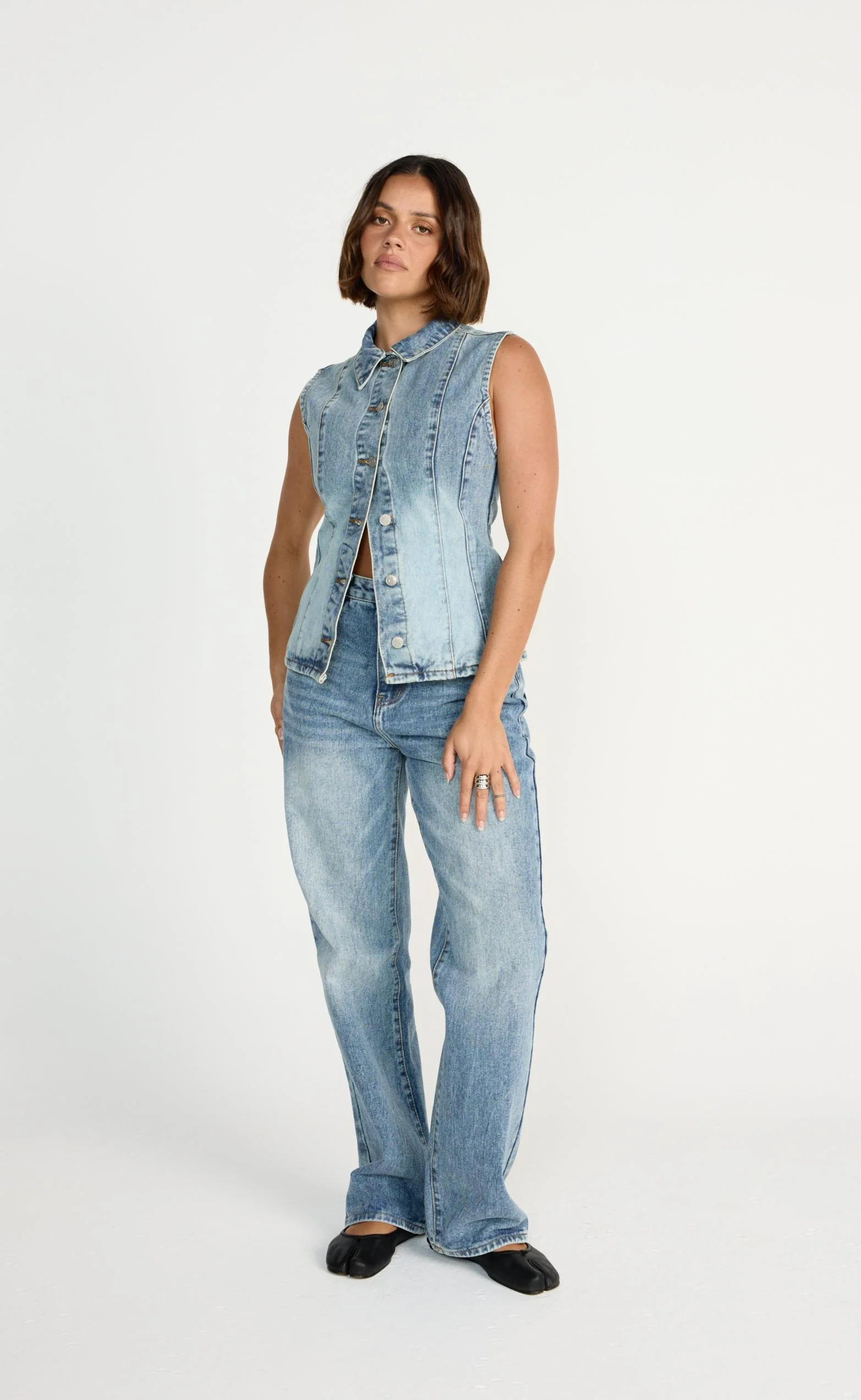 James Denim Vest (Mid Faded) - Image 5