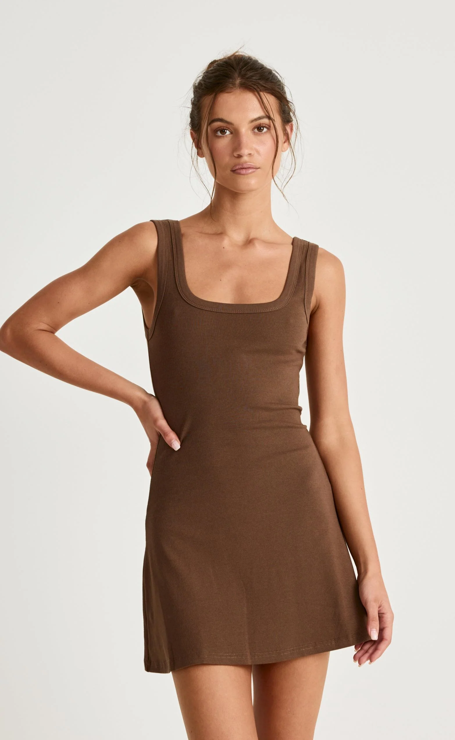 Jayden Mini Dress (Chocolate) - Image 2