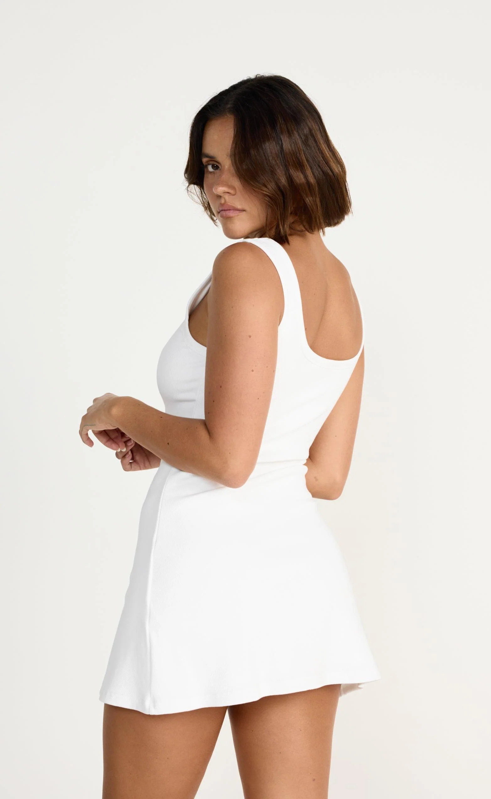 Jayden Mini Dress (White) - Image 3