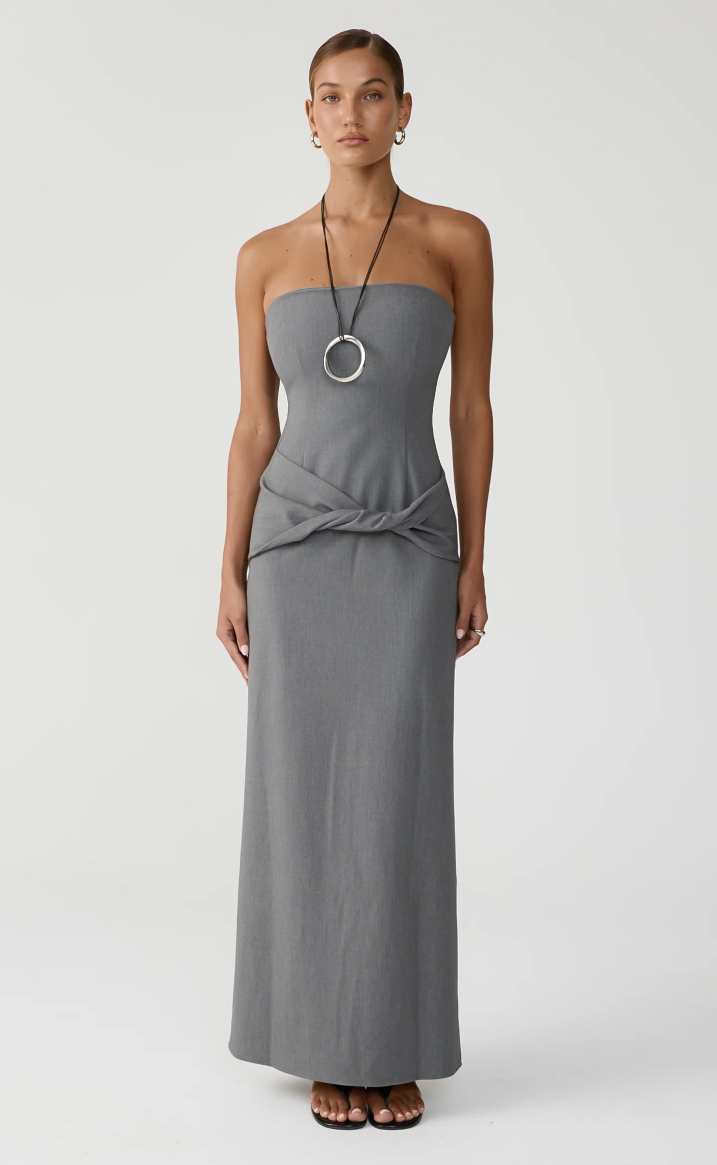 Jaylen Maxi Dress (Slate Texture) - Image 2