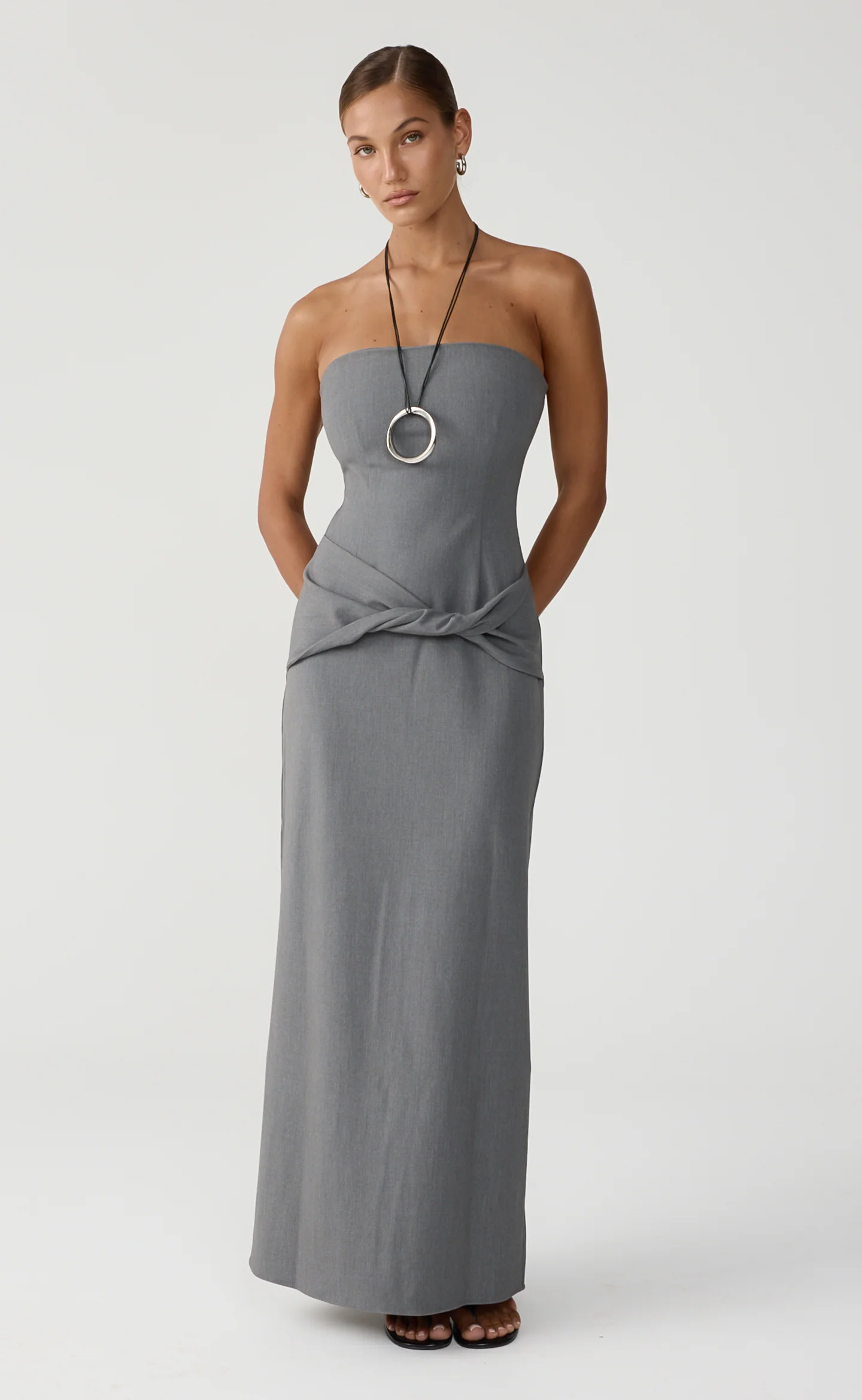 Jaylen Maxi Dress (Slate Texture) - Image 3