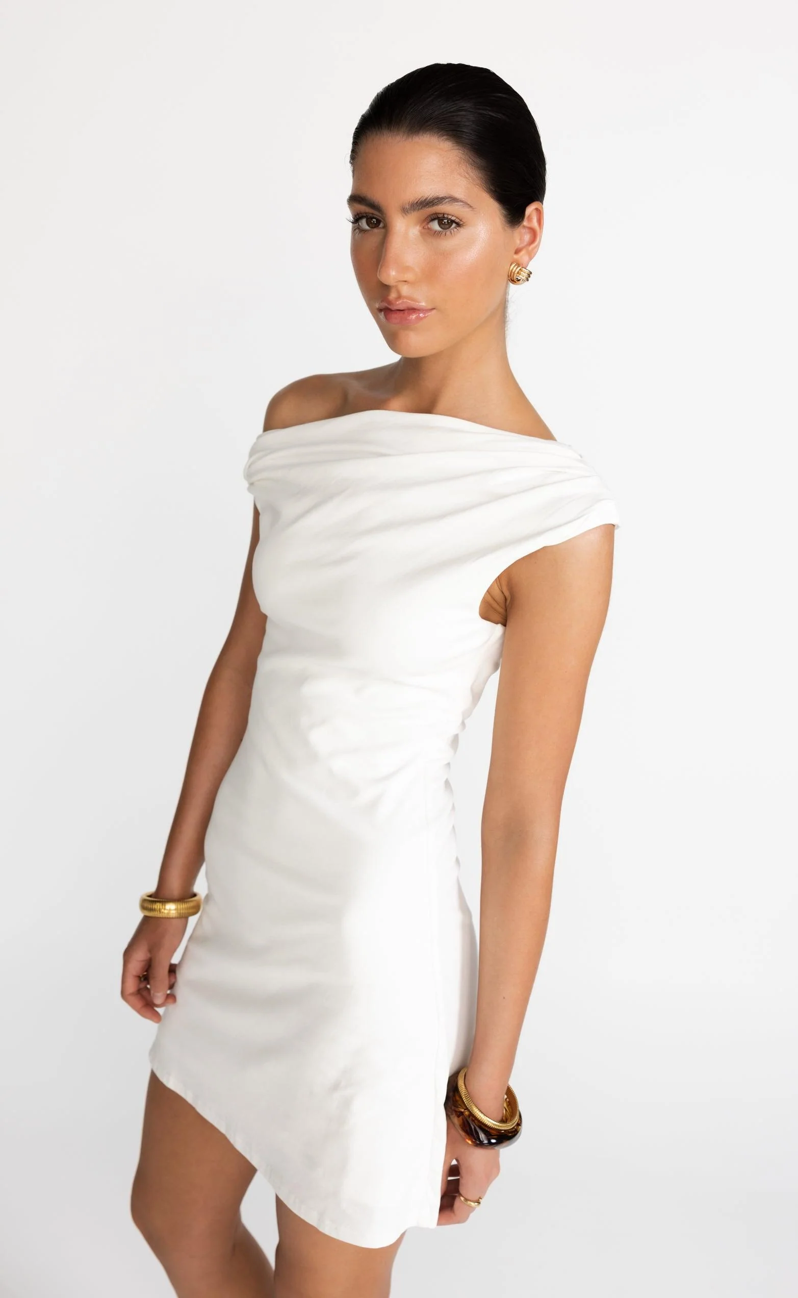 Jessi Mini Dress (White) - Image 5