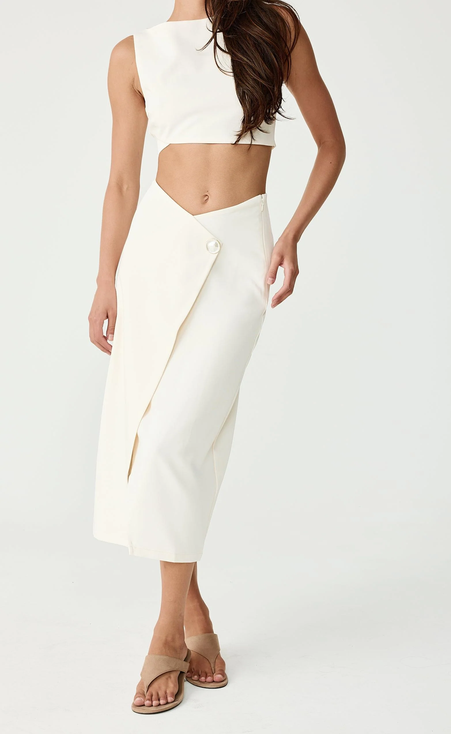 Kailou Midi Skirt (Cream) - Image 6