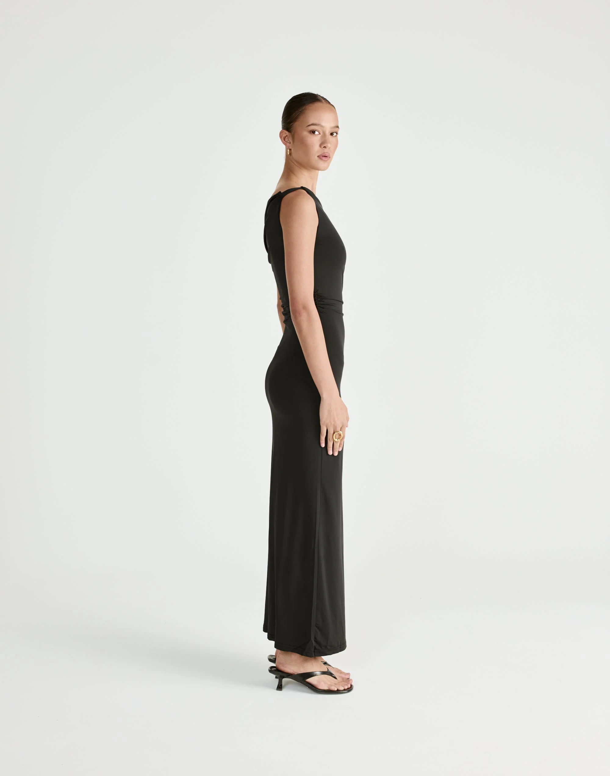Keegan Maxi Dress (Black) - Image 4