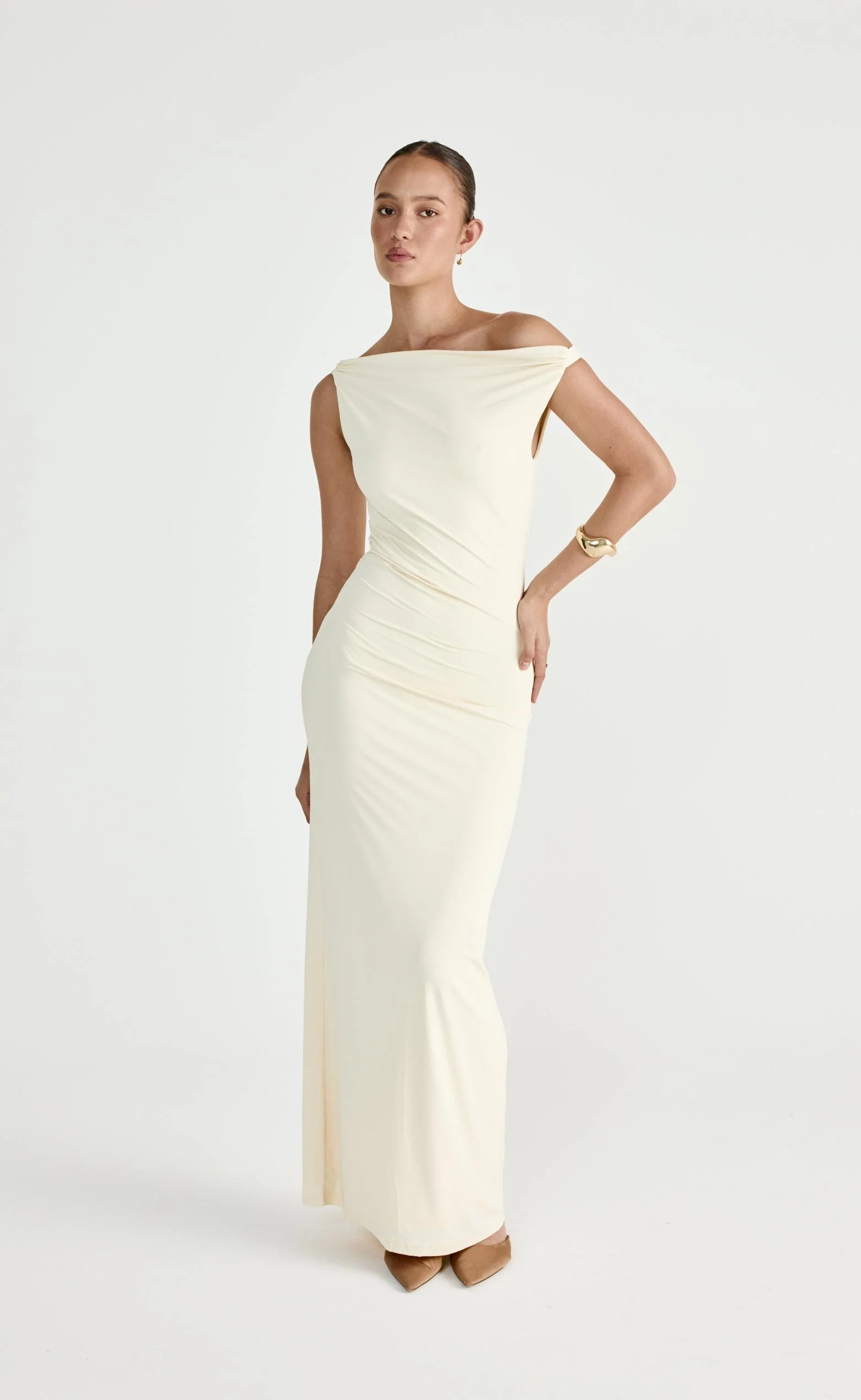 Keegan Maxi Dress (Cream) - Image 7