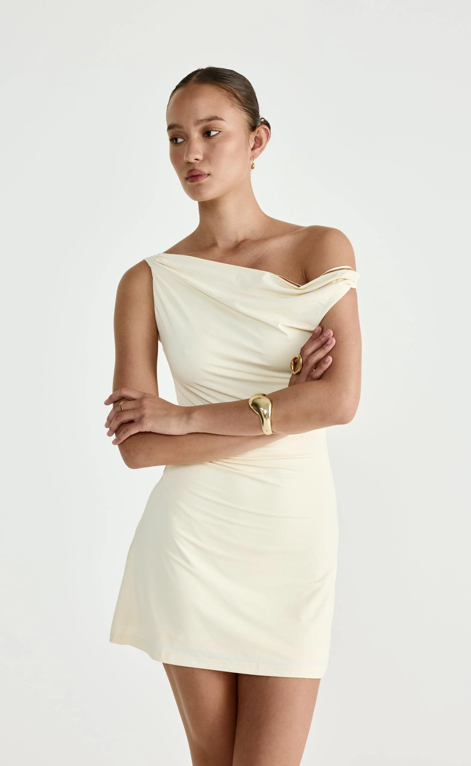Keegan Mini Dress (Cream) - Image 5
