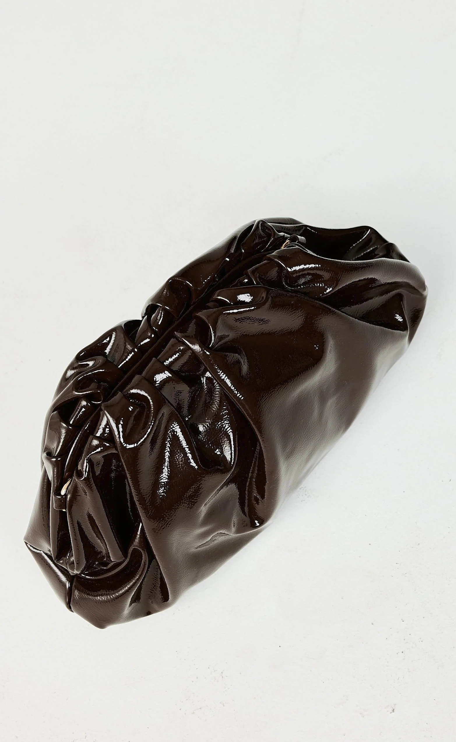 Kyla Clutch Bag (Chocolate Crinkle Patent) - By Billini - Image 3