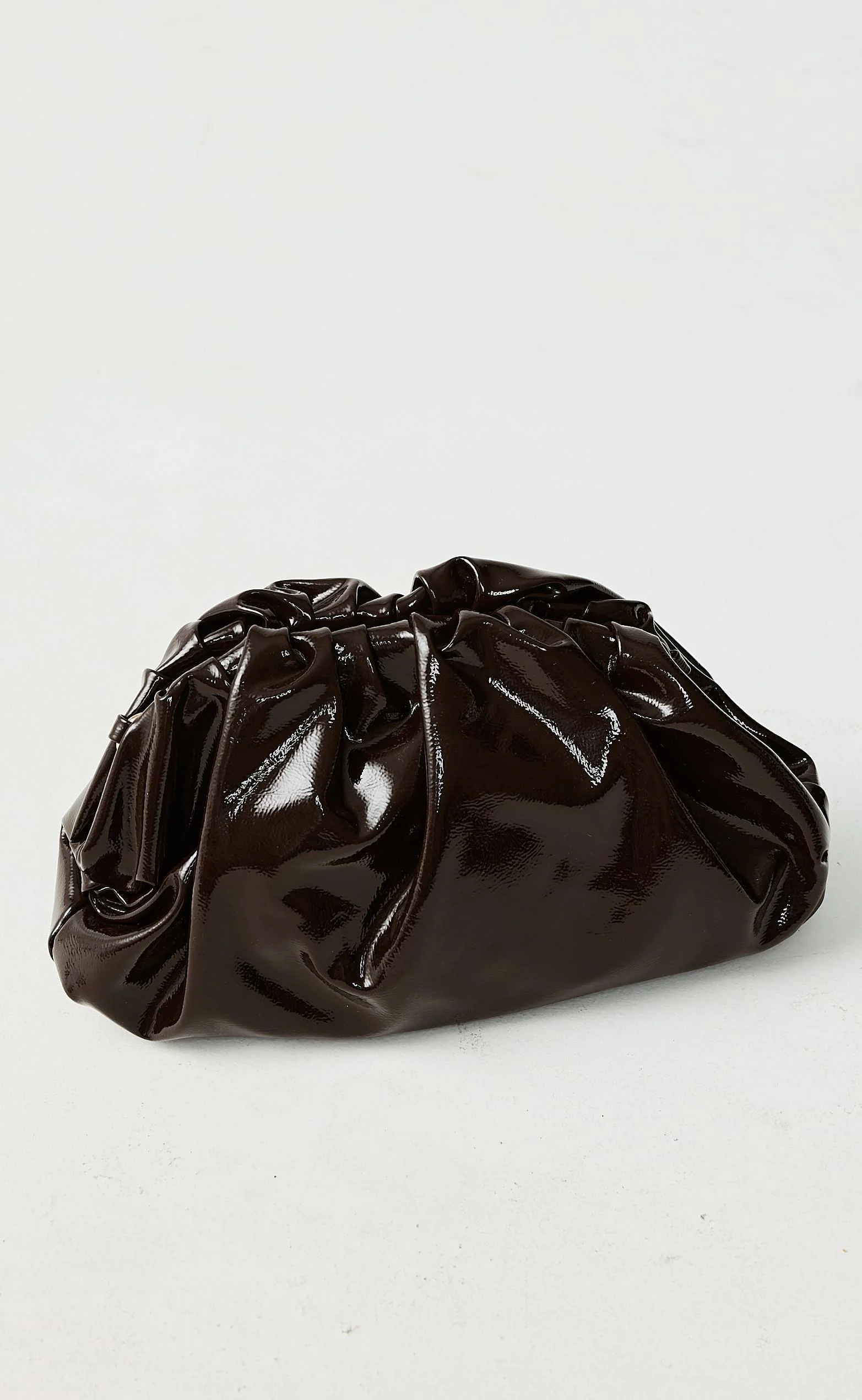 Kyla Clutch Bag (Chocolate Crinkle Patent) - By Billini - Image 4