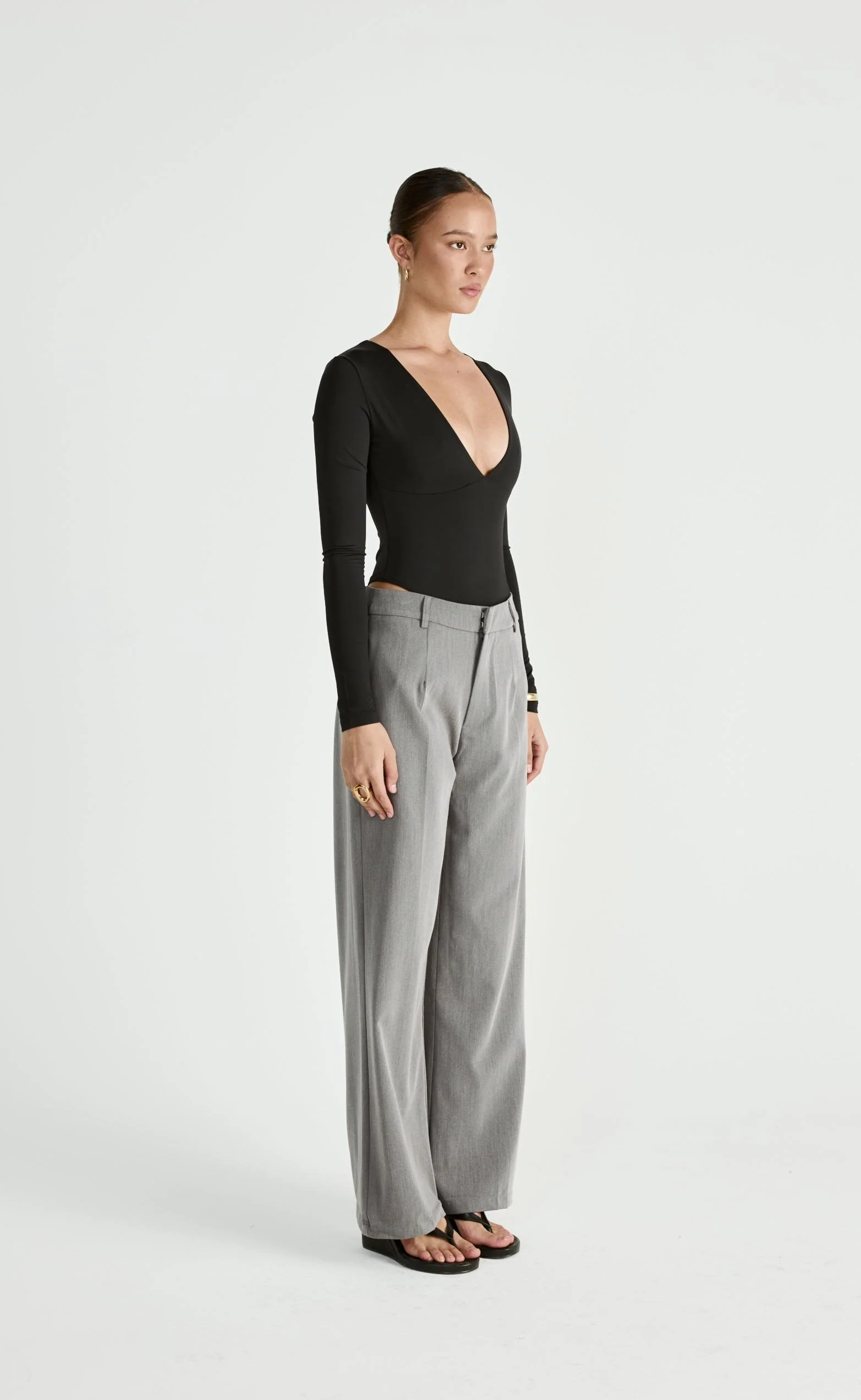 Landry Long Sleeve Bodysuit (Black) - Image 4