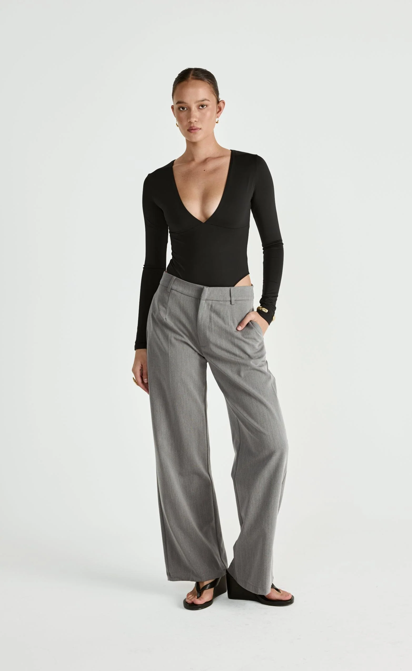 Landry Long Sleeve Bodysuit (Black) - Image 5