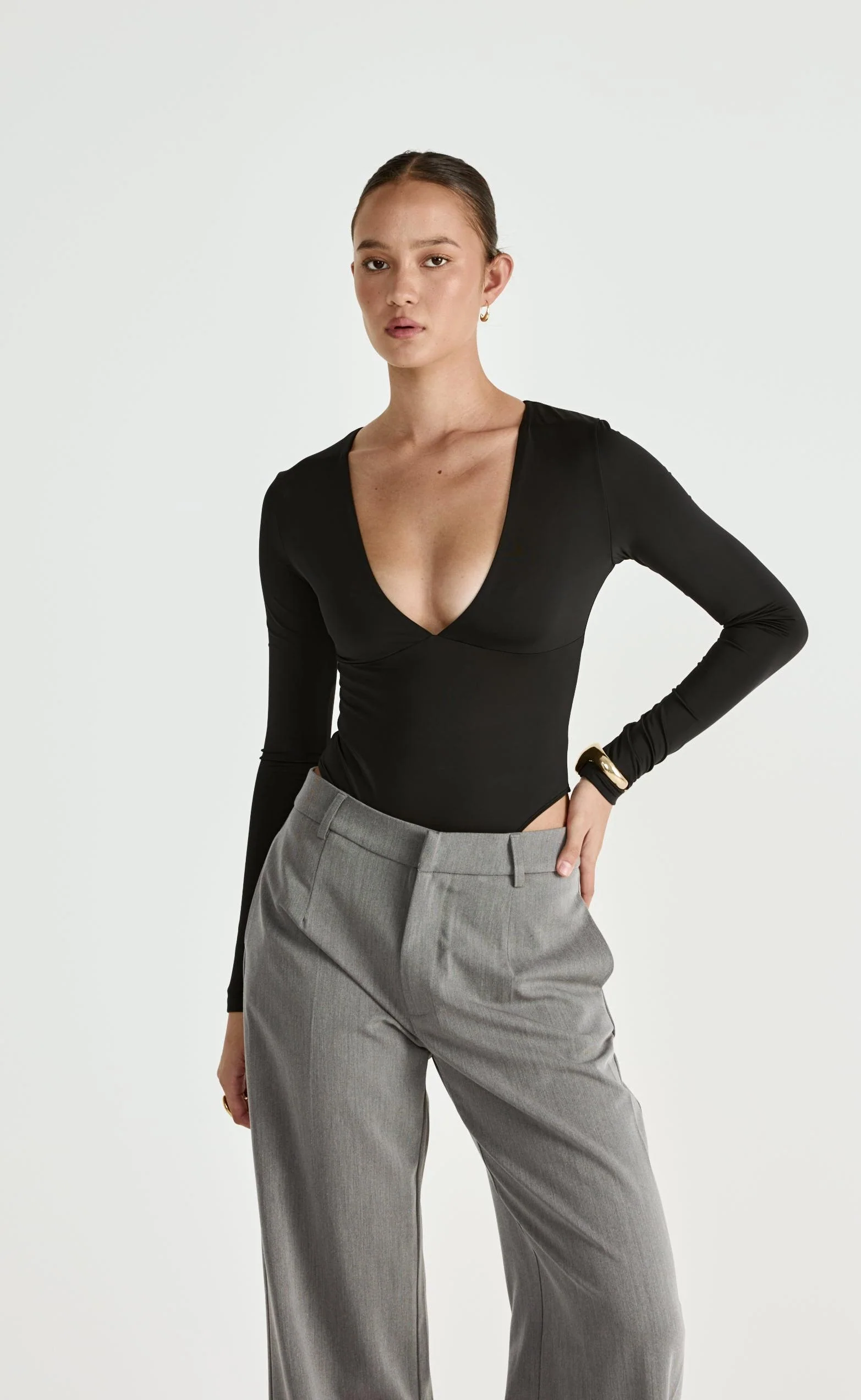 Landry Long Sleeve Bodysuit (Black) - Image 6