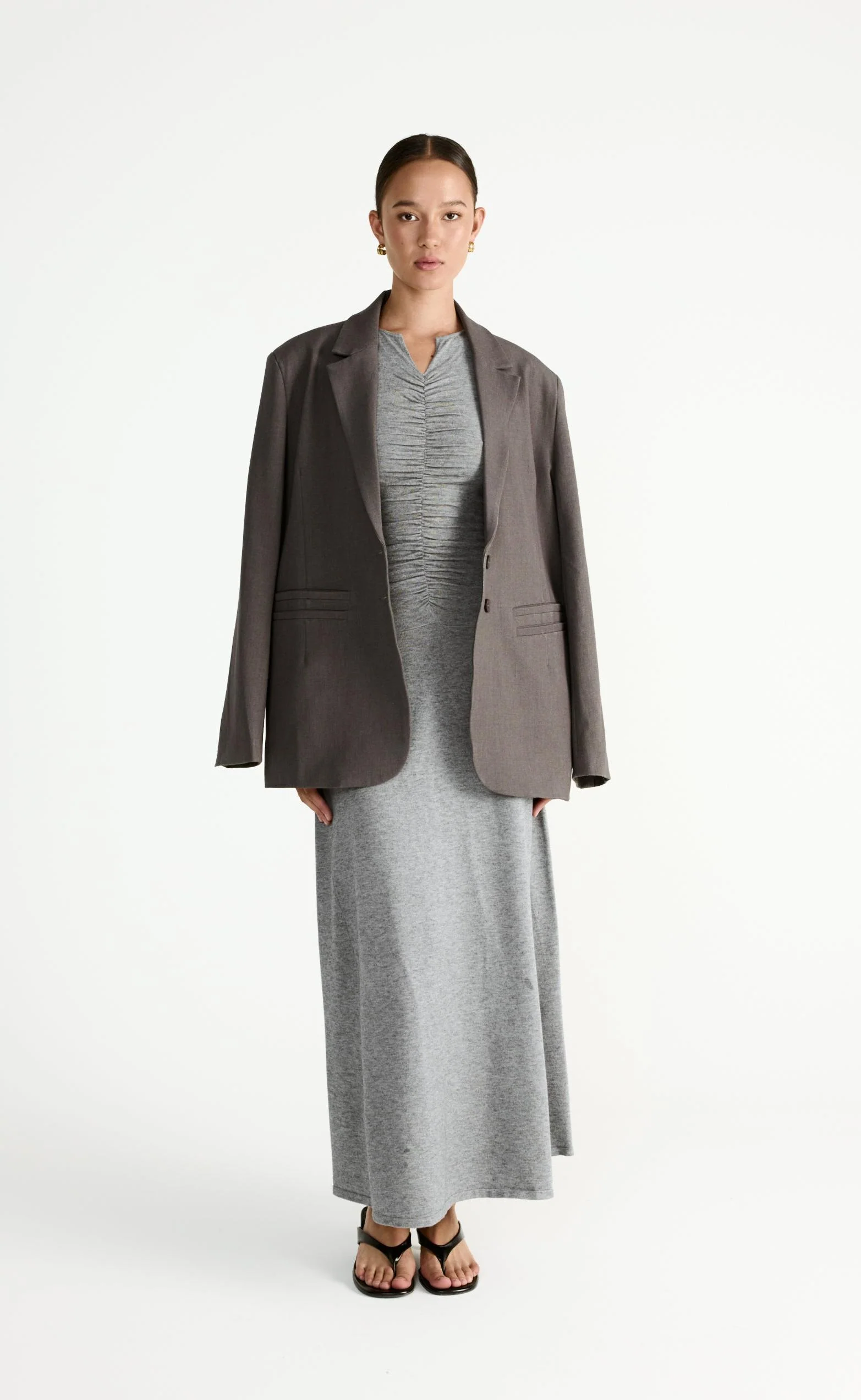 Laney Maxi Dress (Grey Marle) - Image 4