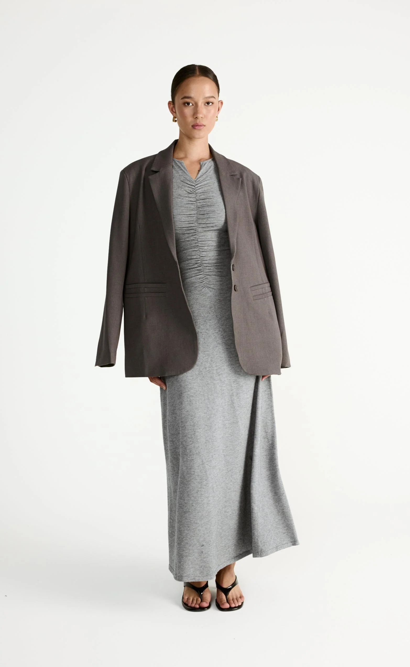 Laney Maxi Dress (Grey Marle) - Image 5