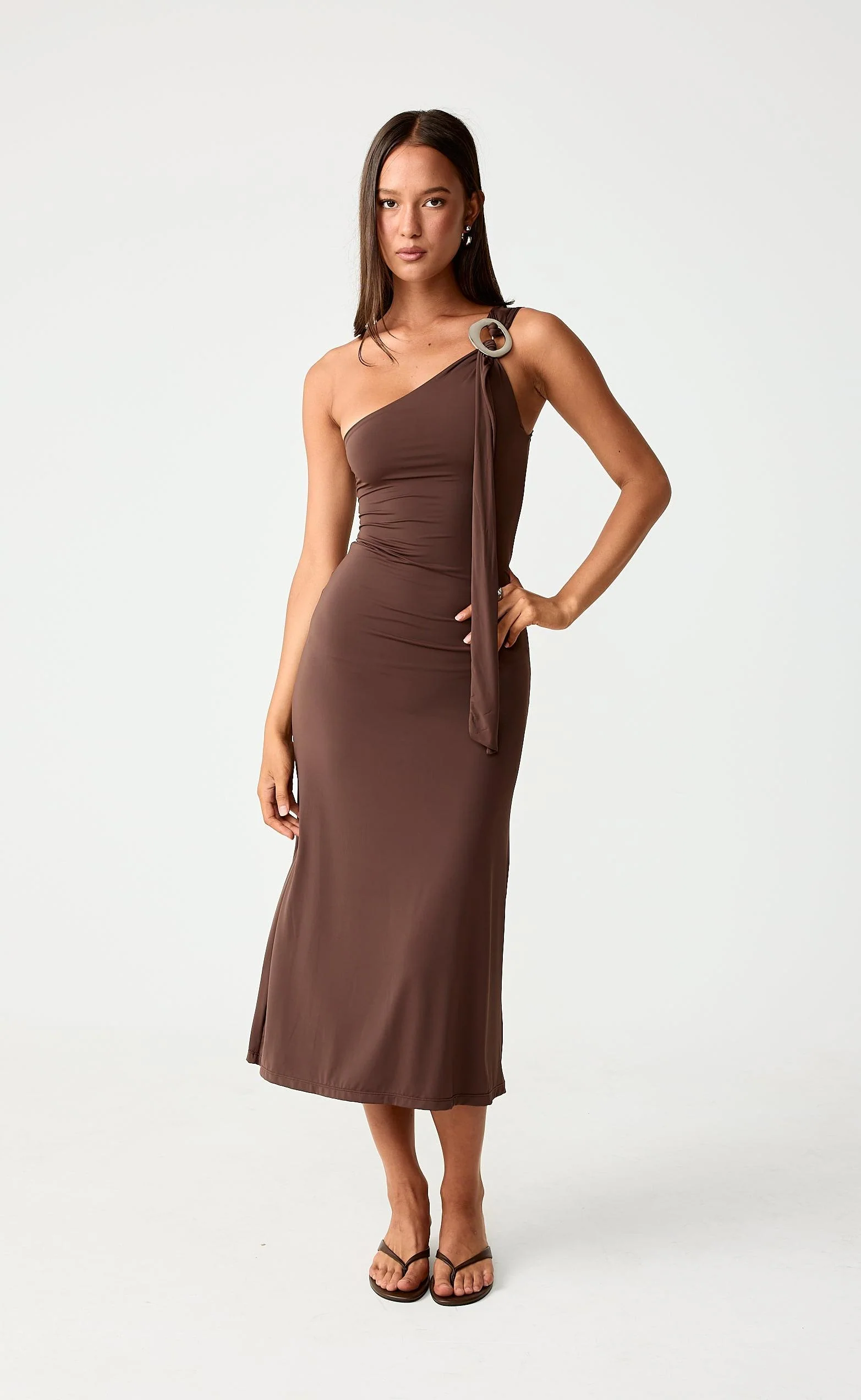 Late Night Midi Dress (Chocolate) - Image 6