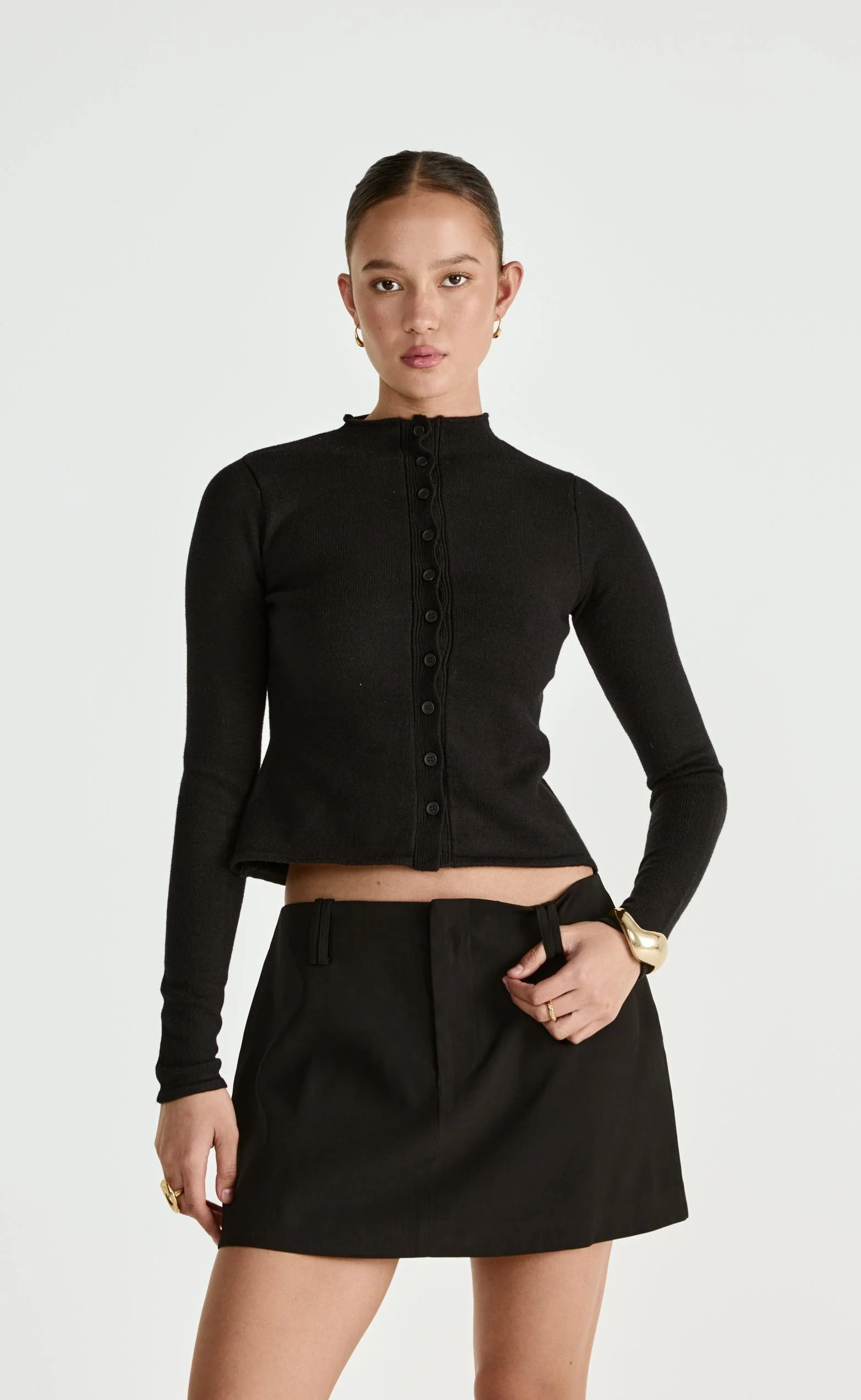 Lettie Mini Skirt (Black) - Image 6