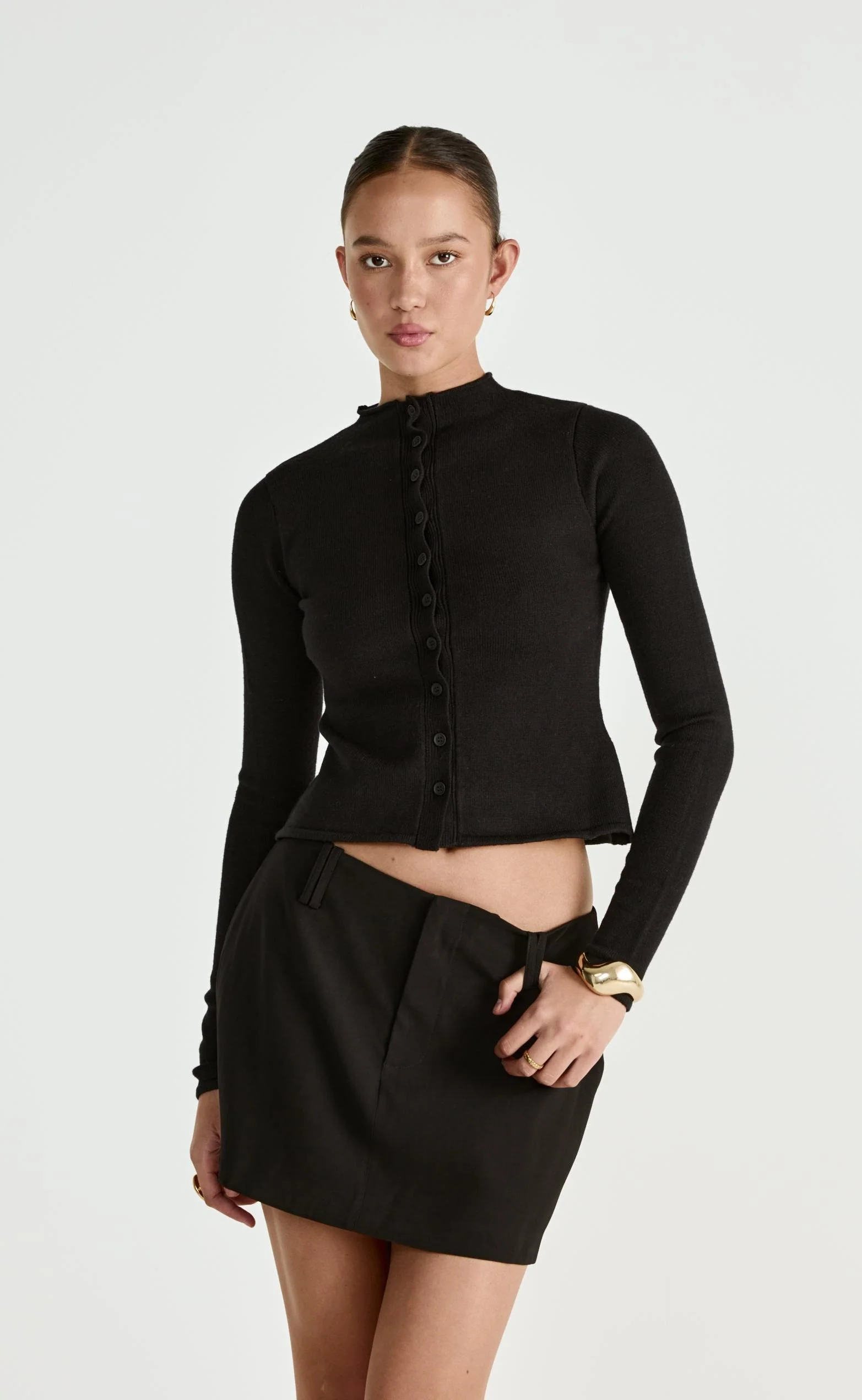 Lettie Mini Skirt (Black) - Image 7