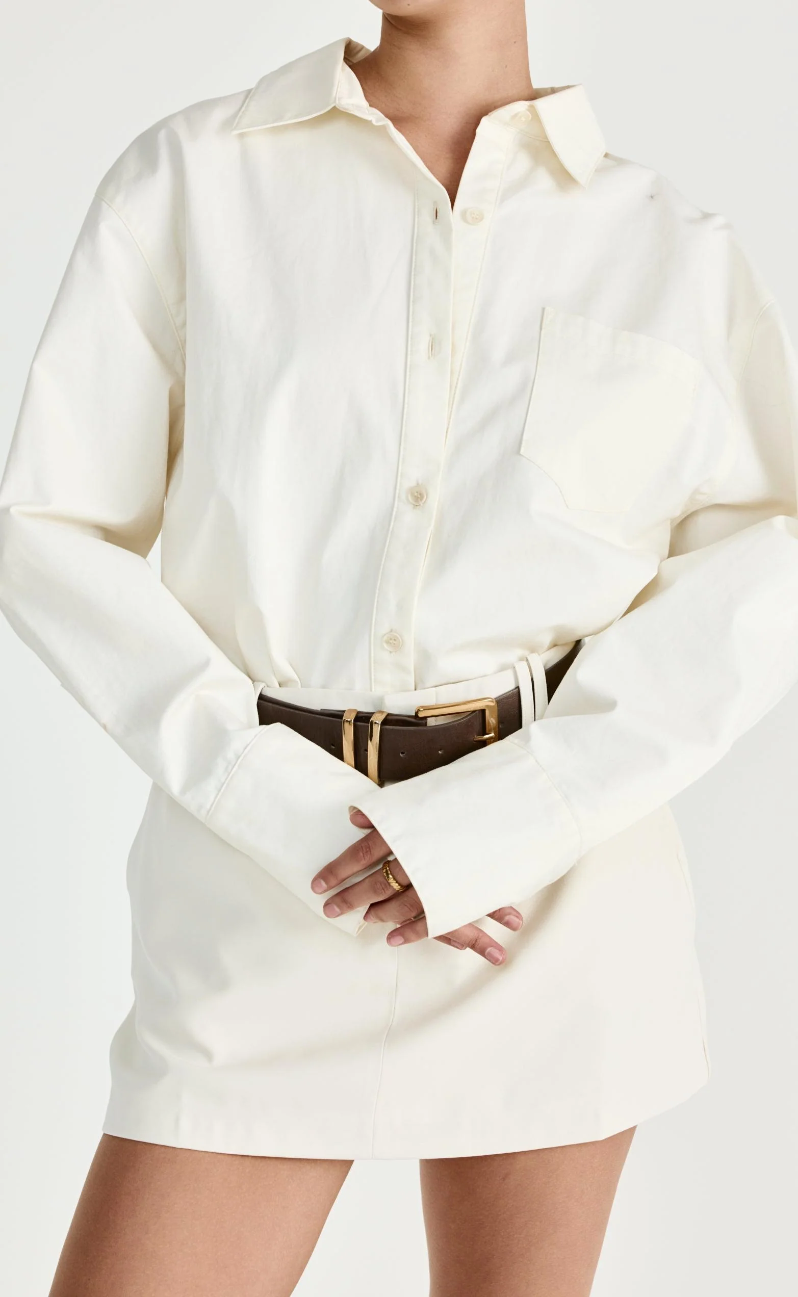 Lettie Mini Skirt (Oat) - Image 3