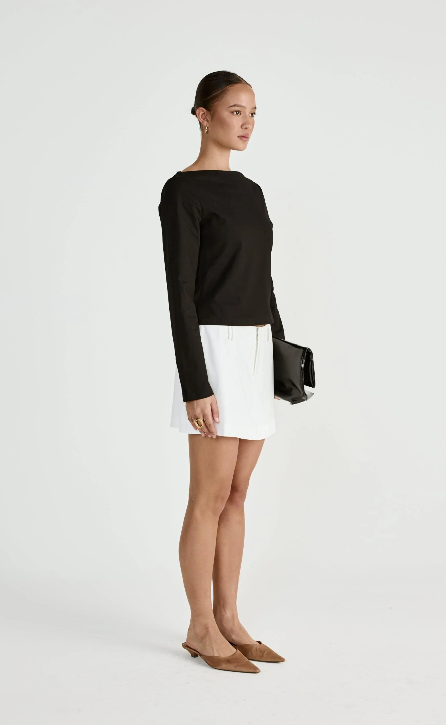 Lettie Mini Skirt (White) - Image 4