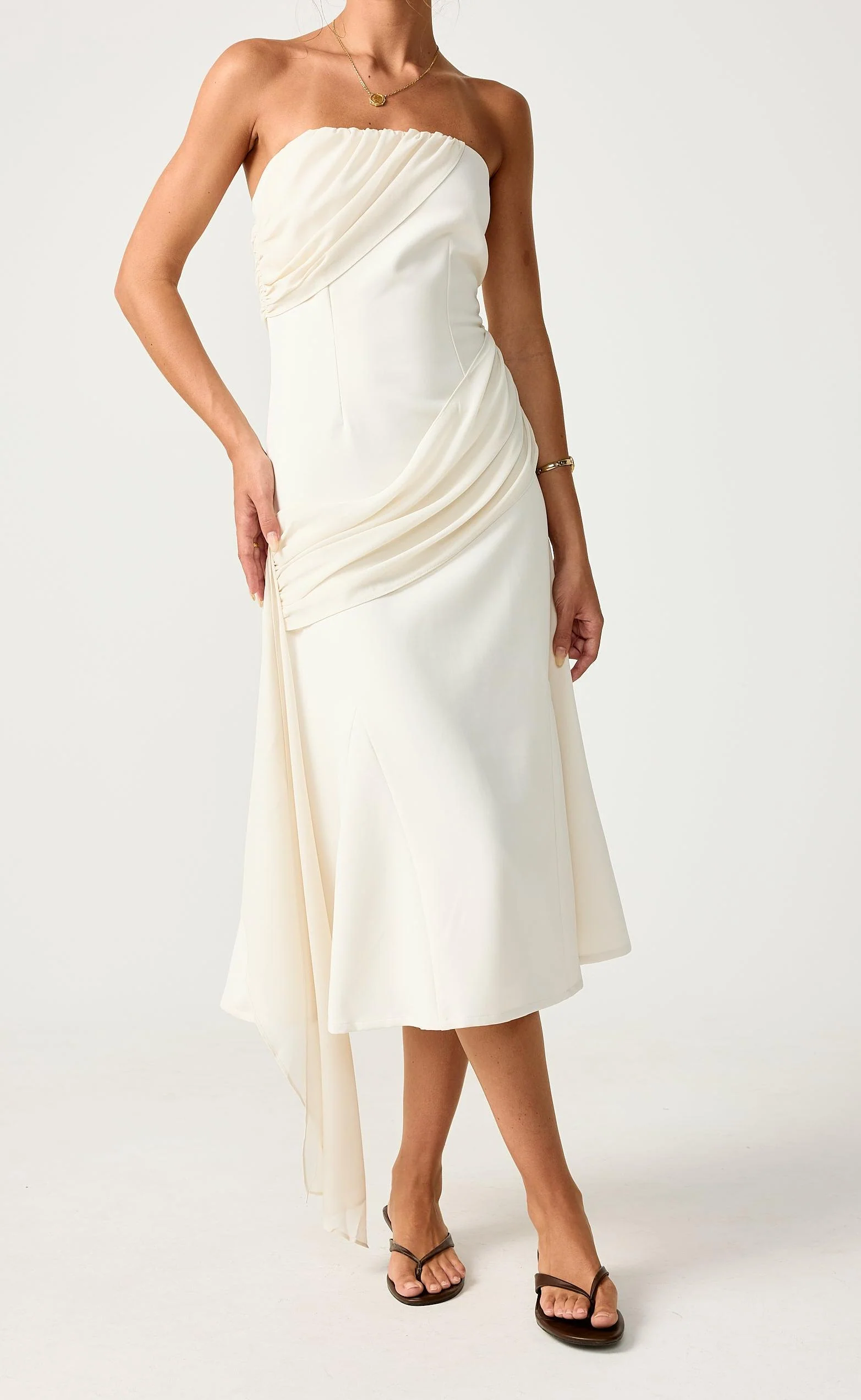 Lovelight Midi Dress (Oat) - Image 6
