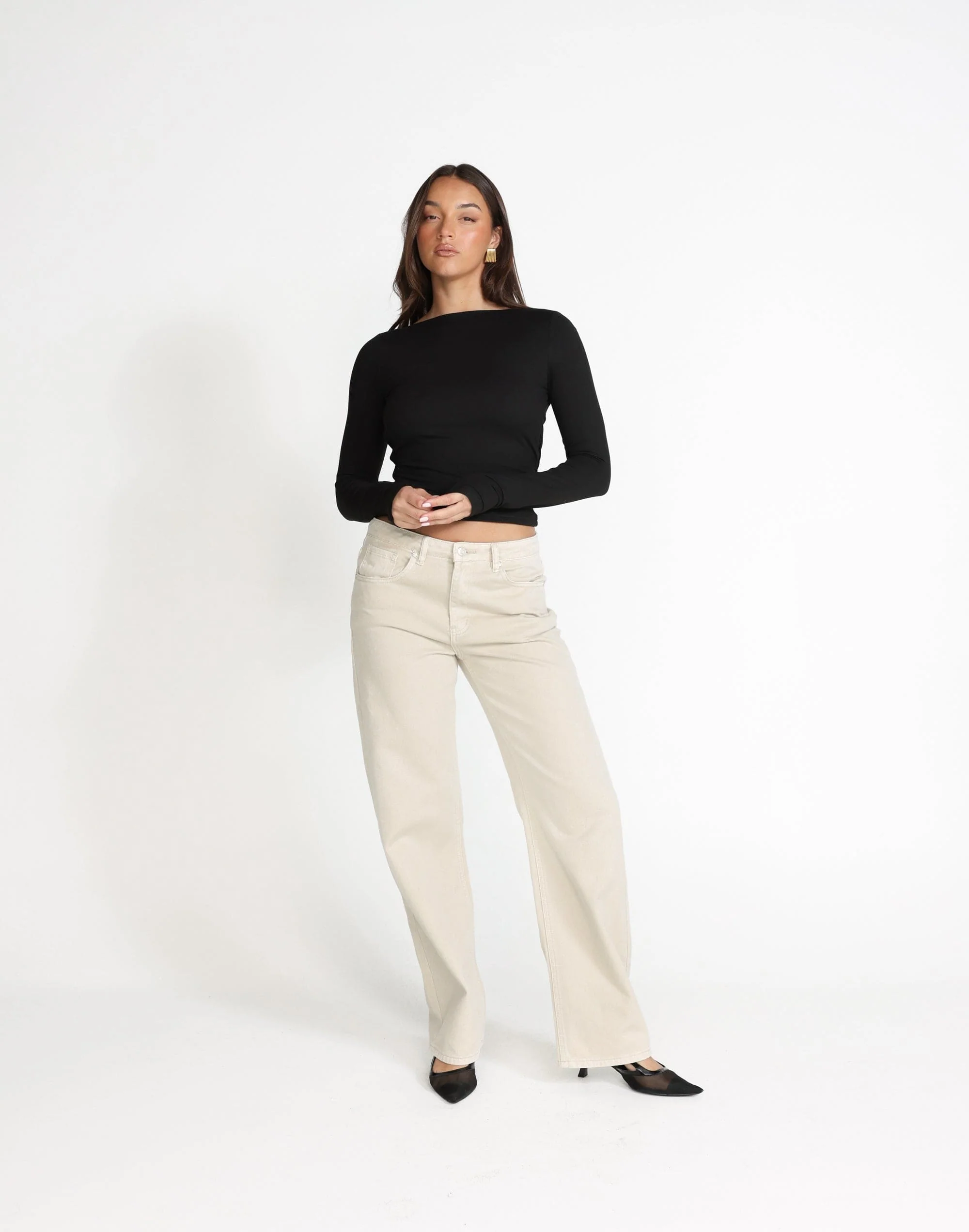 Lowen Long Sleeve Top (Black) - Image 3