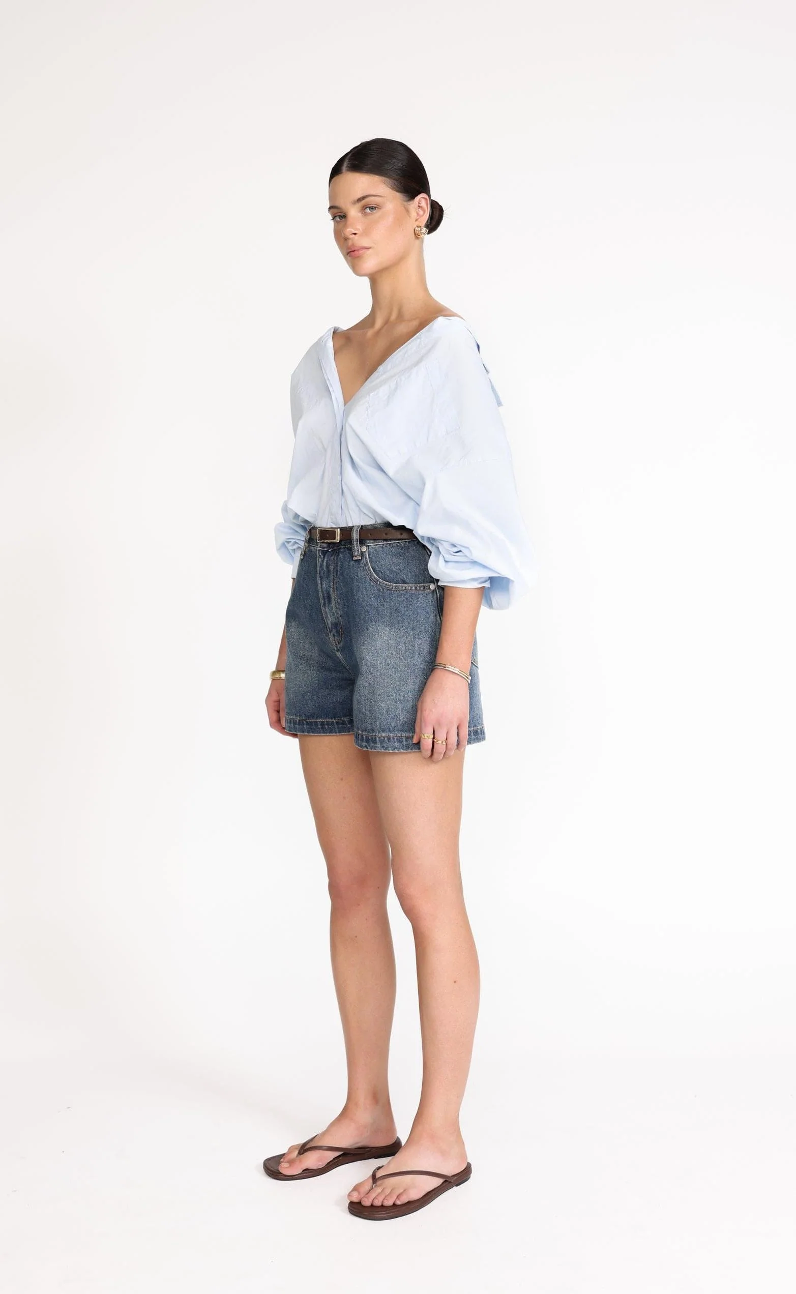 Lucas Denim Shorts (Faded Mid Wash) - Image 4