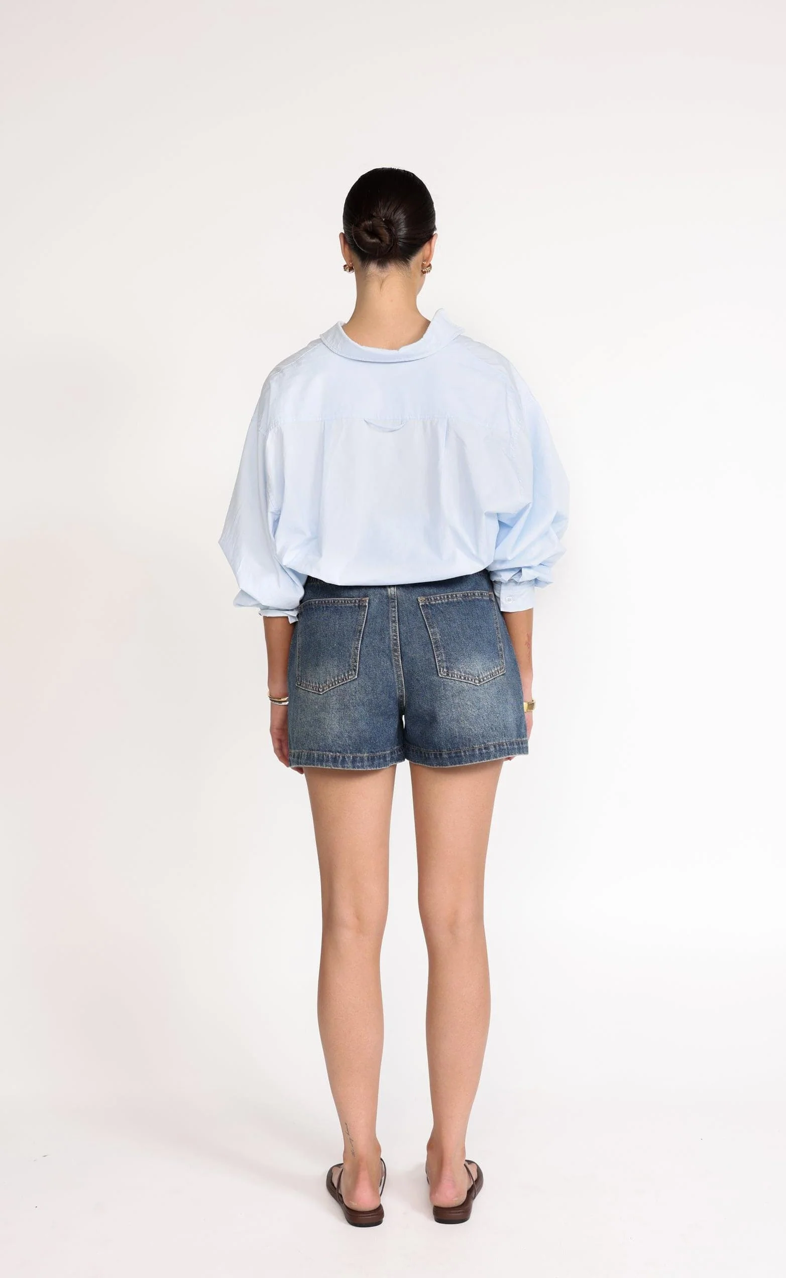 Lucas Denim Shorts (Faded Mid Wash) - Image 5
