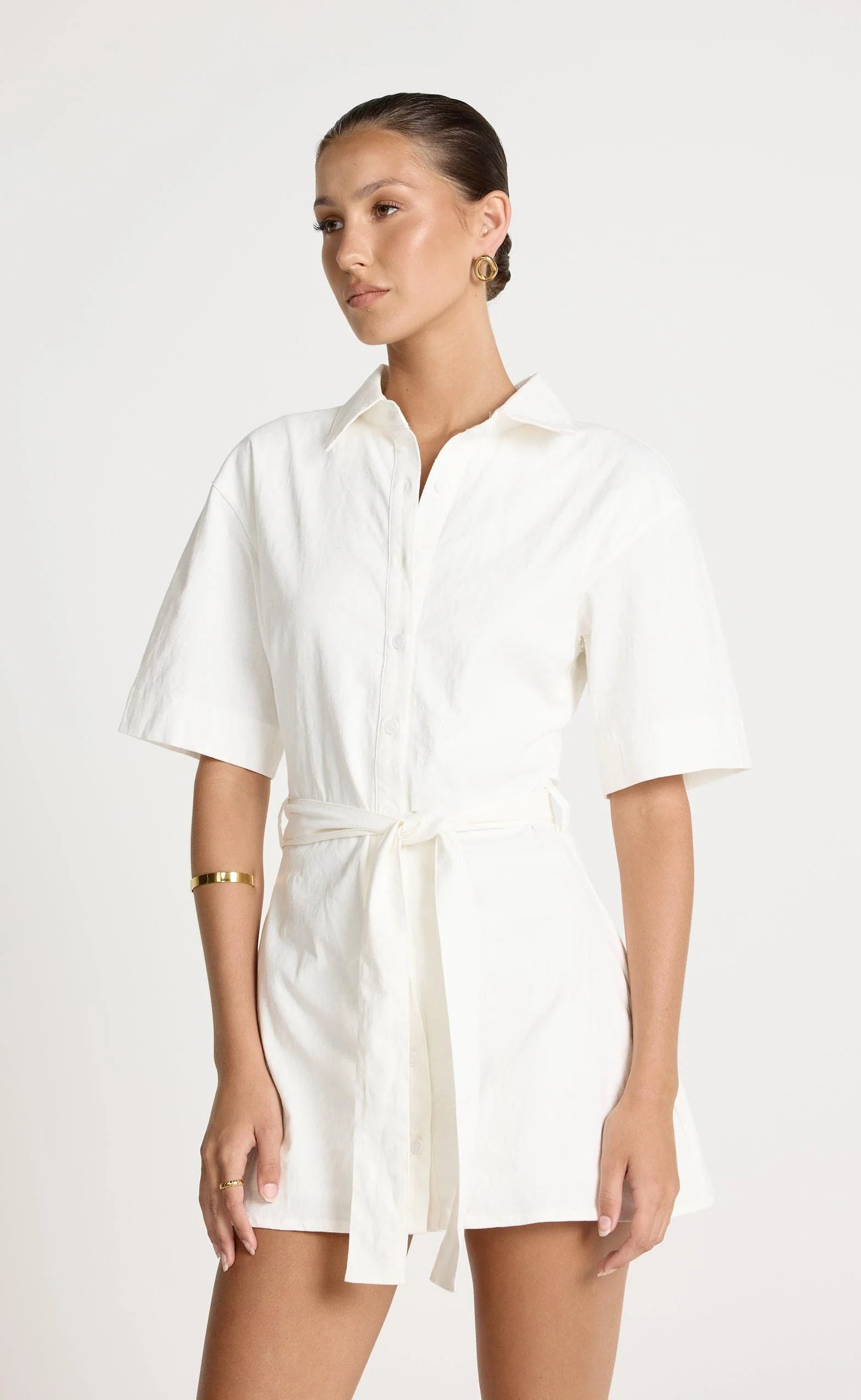 Lucy Mini Dress (White) - Image 2