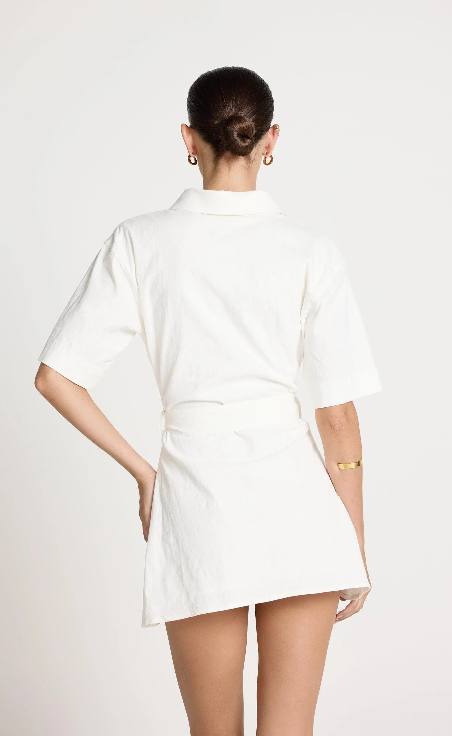 Lucy Mini Dress (White) - Image 3