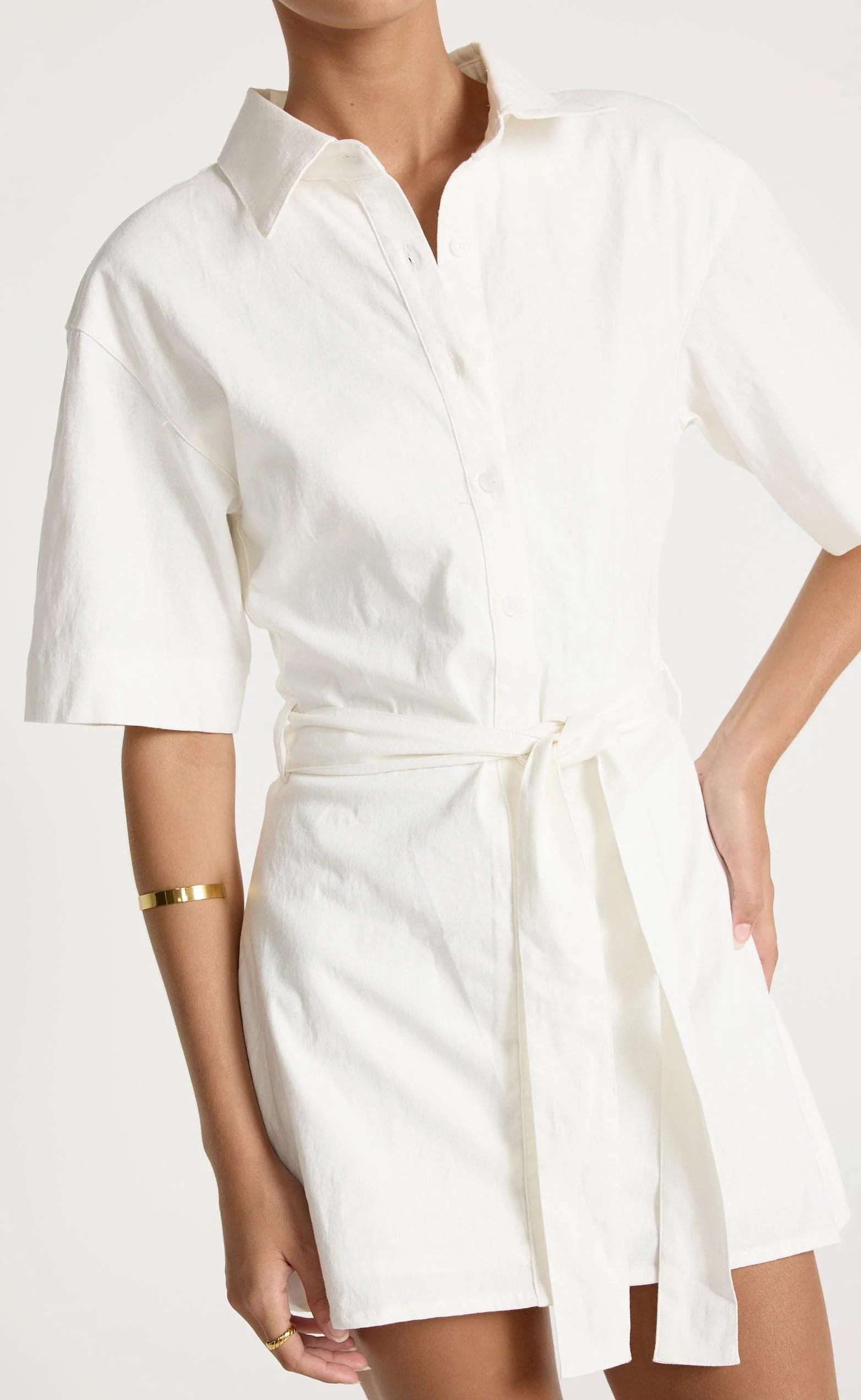 Lucy Mini Dress (White) - Image 6