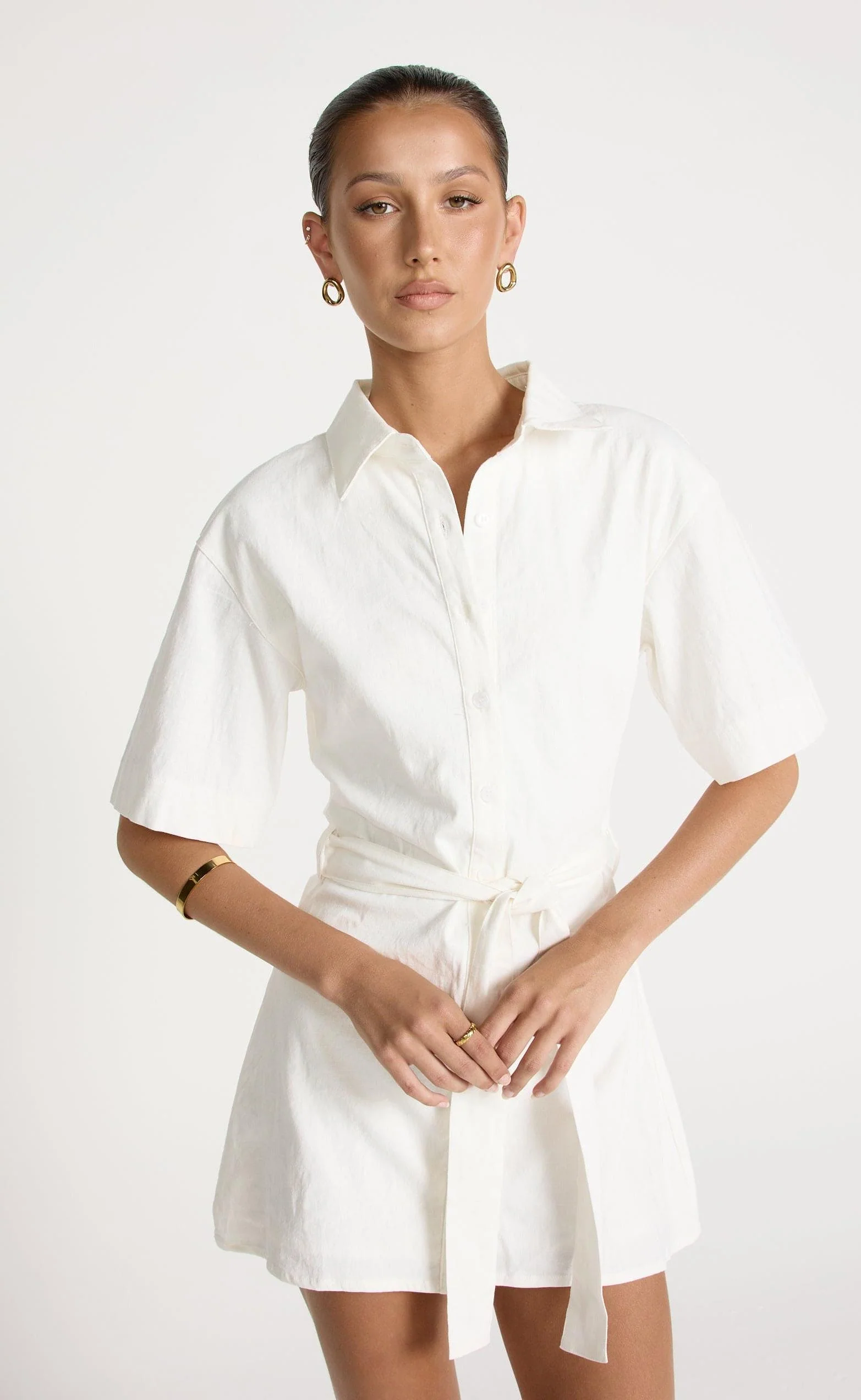 Lucy Mini Dress (White) - Image 7