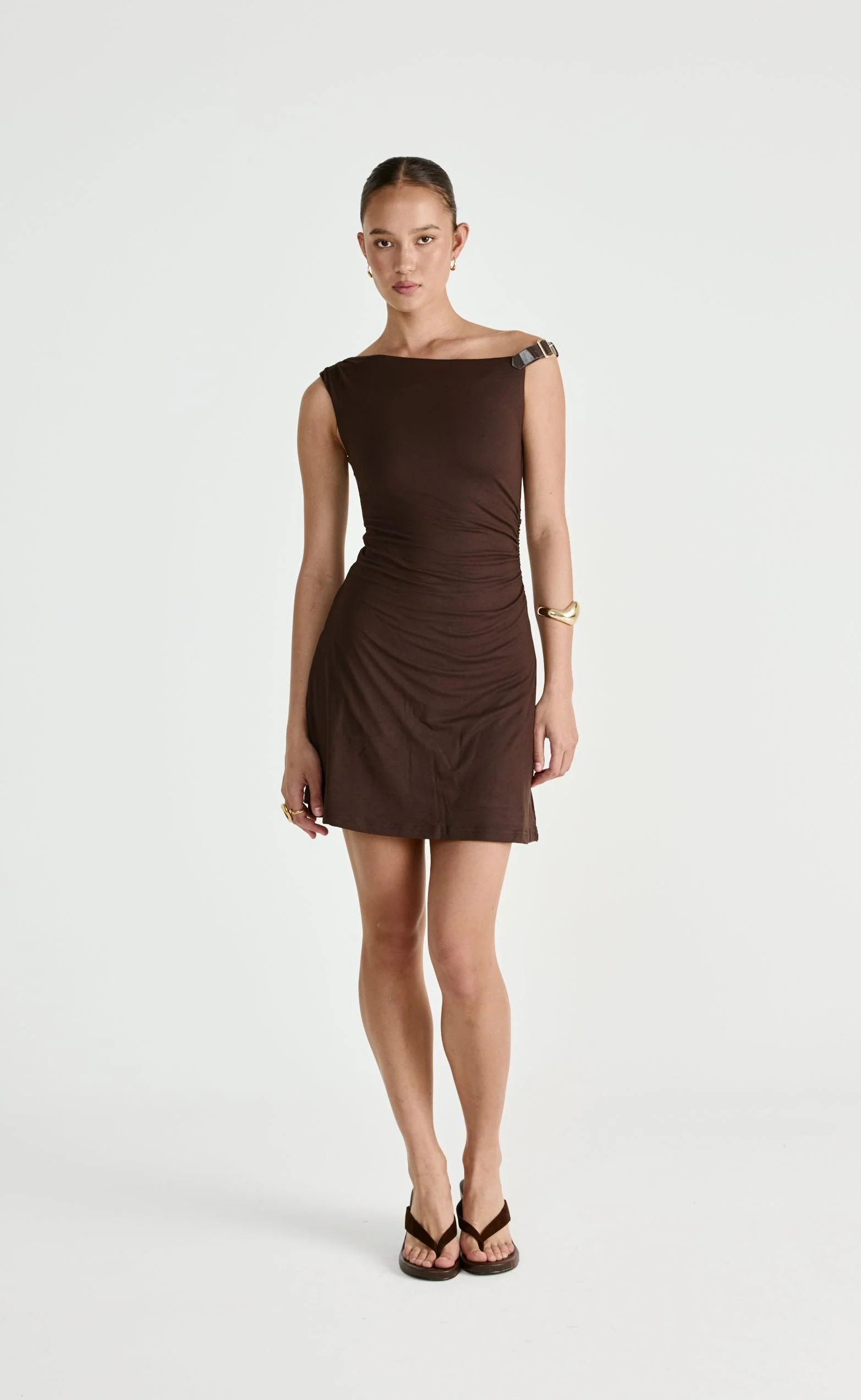 Lundy Mini Dress (Chocolate) - Image 4