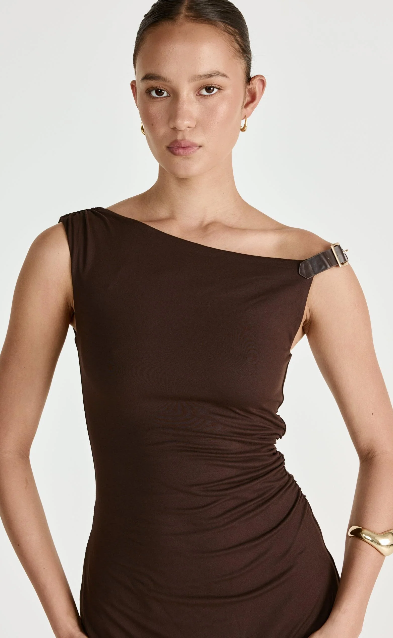 Lundy Mini Dress (Chocolate) - Image 9